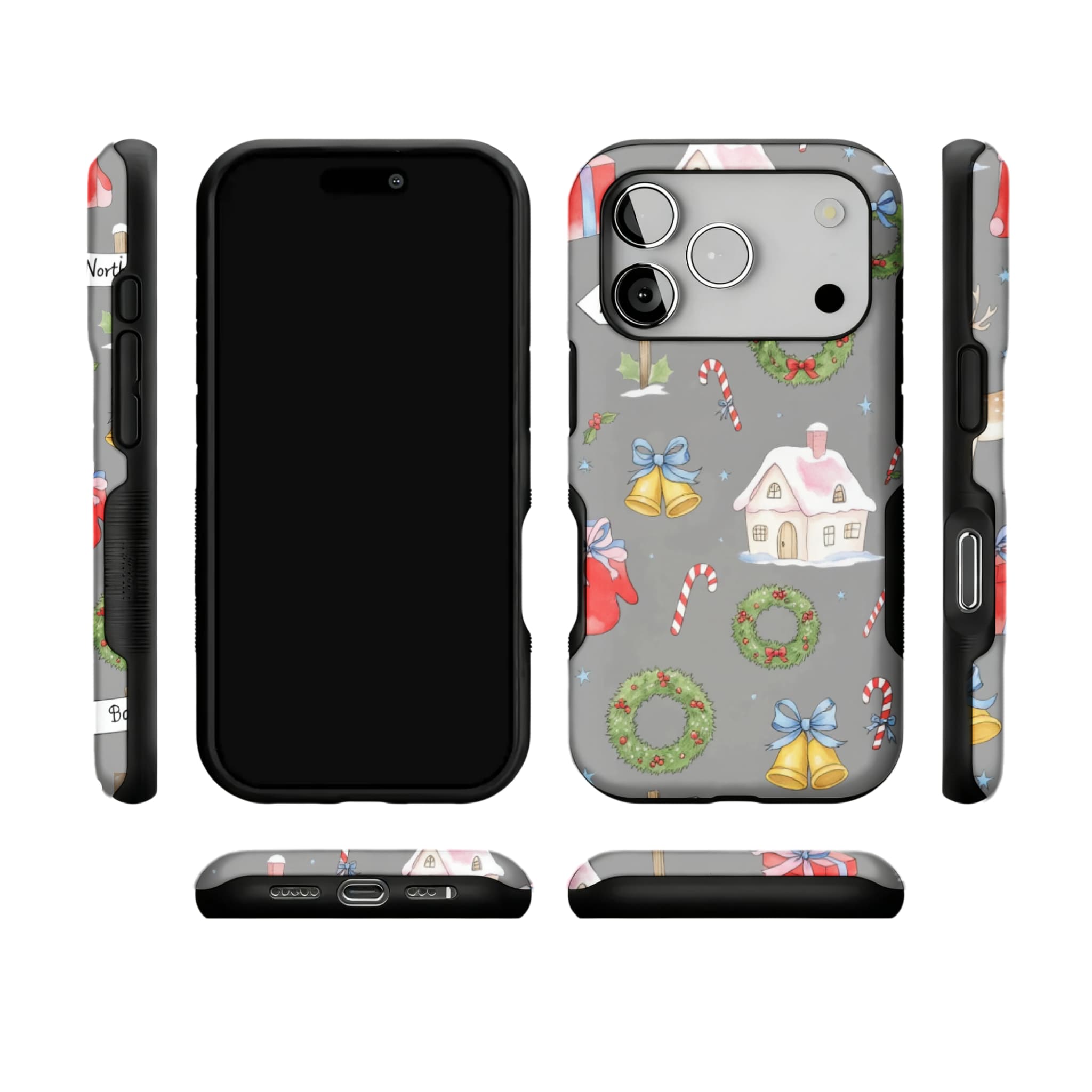 Watercolor Christmas iPhone Case Deer Forest Soft TPU Protective
