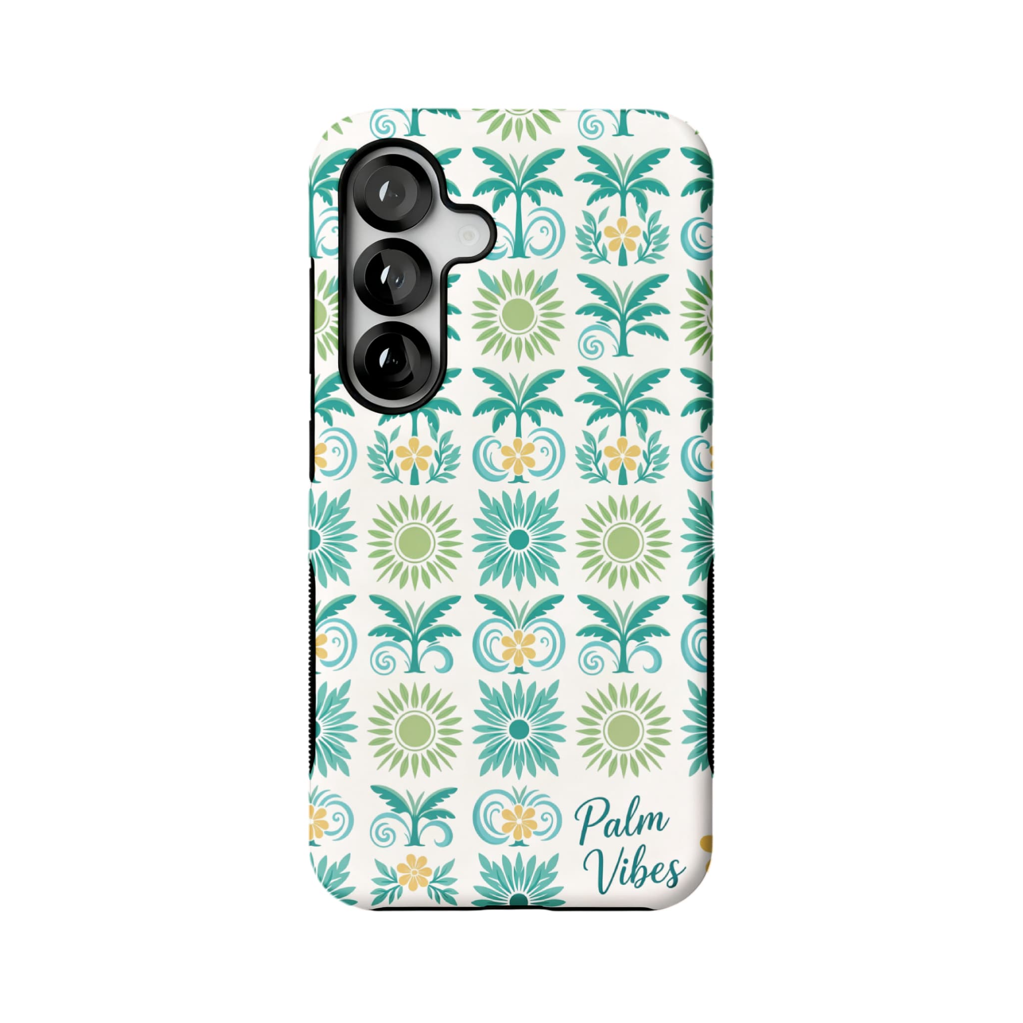 Tropical Palm Vibes Samsung Galaxy Case Vintage Floral Protective Soft