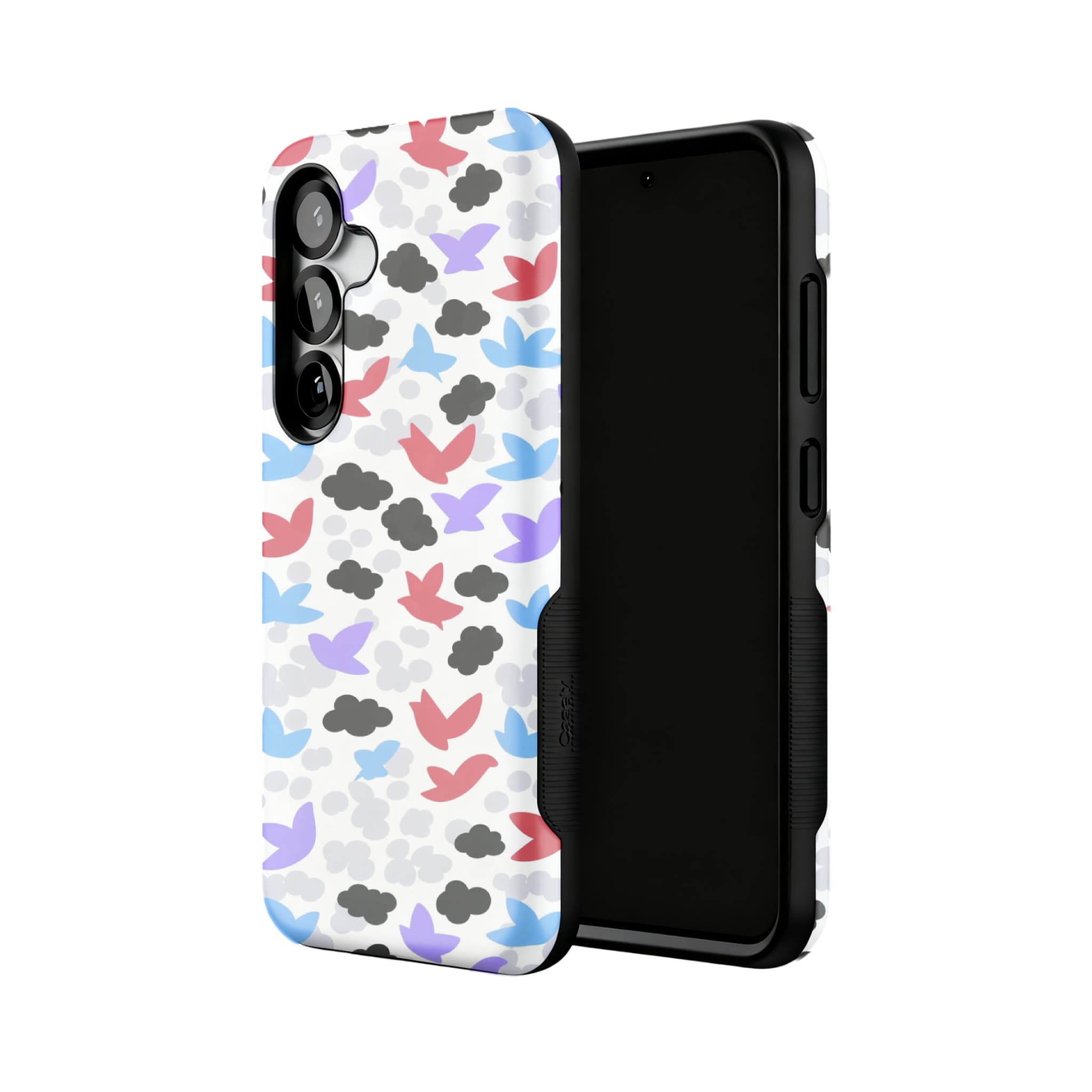 Hand Drawn Bird Illustration Samsung Case Pastel Cloud Soft Protective