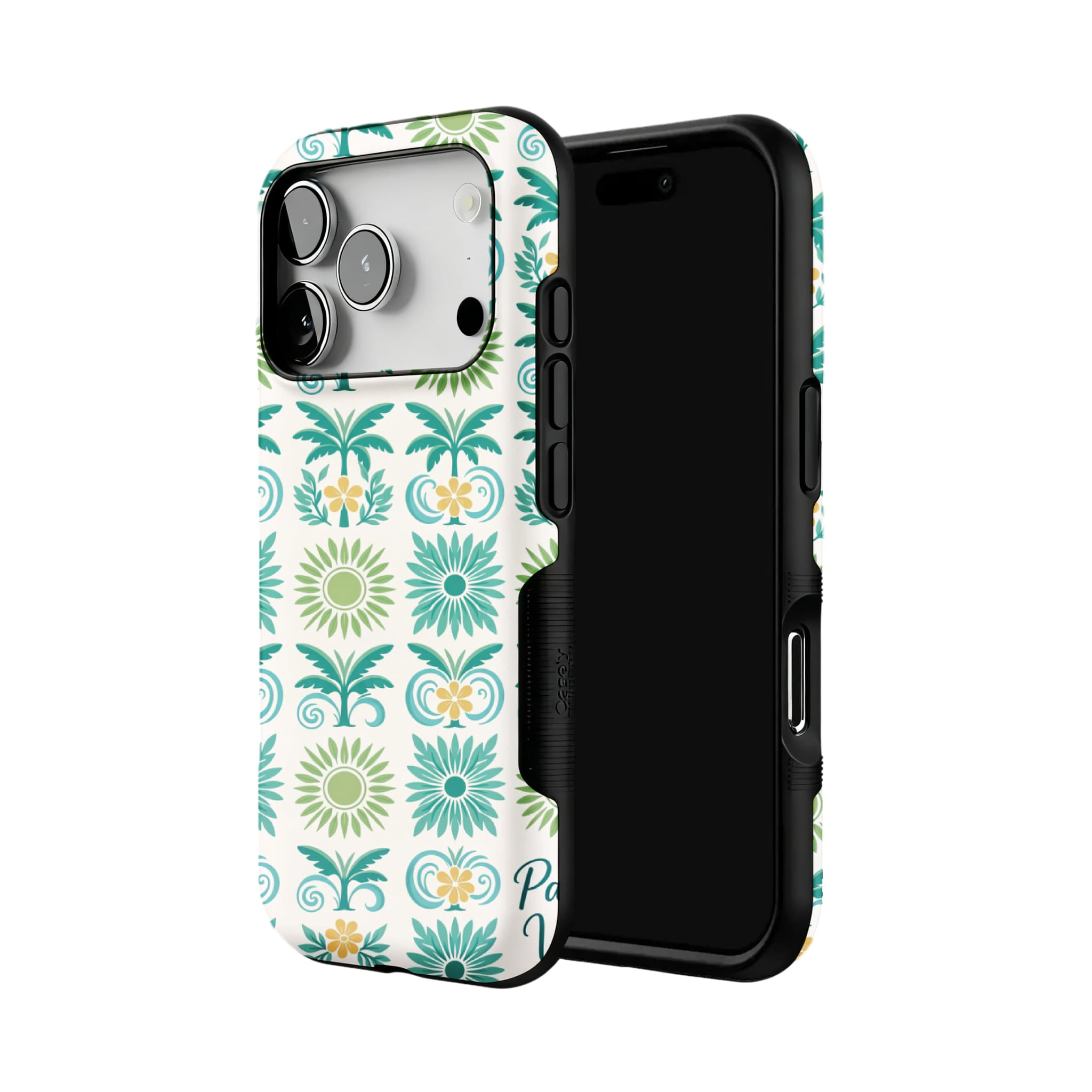 Tropical Palm Tree iPhone Case with Sunflower Art Summer Protective