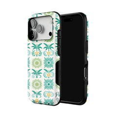 Tropical Palm Tree iPhone Case with Sunflower Art Summer Protective