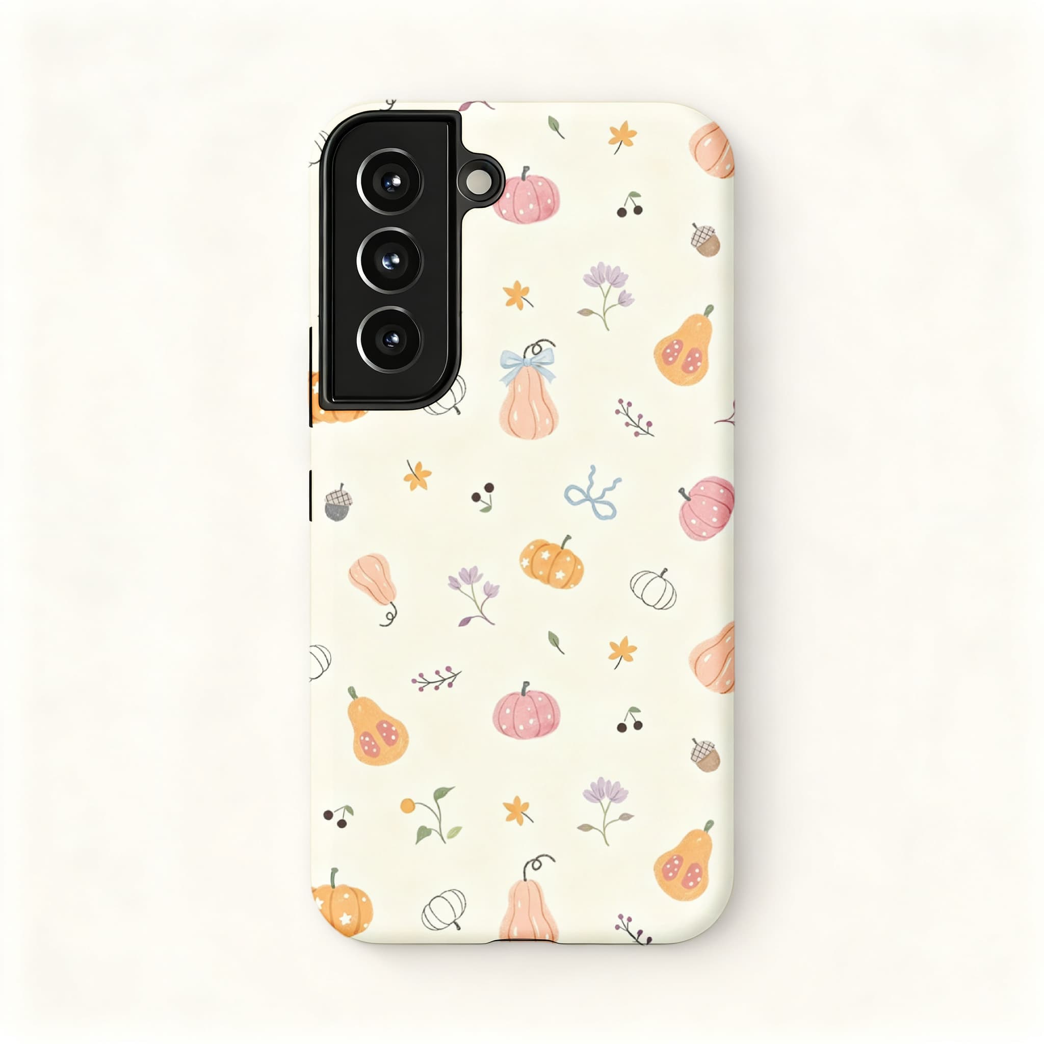 Cute Pink Orange Pumpkin Leaf Anti-Scratch Shockproof iPhone Case