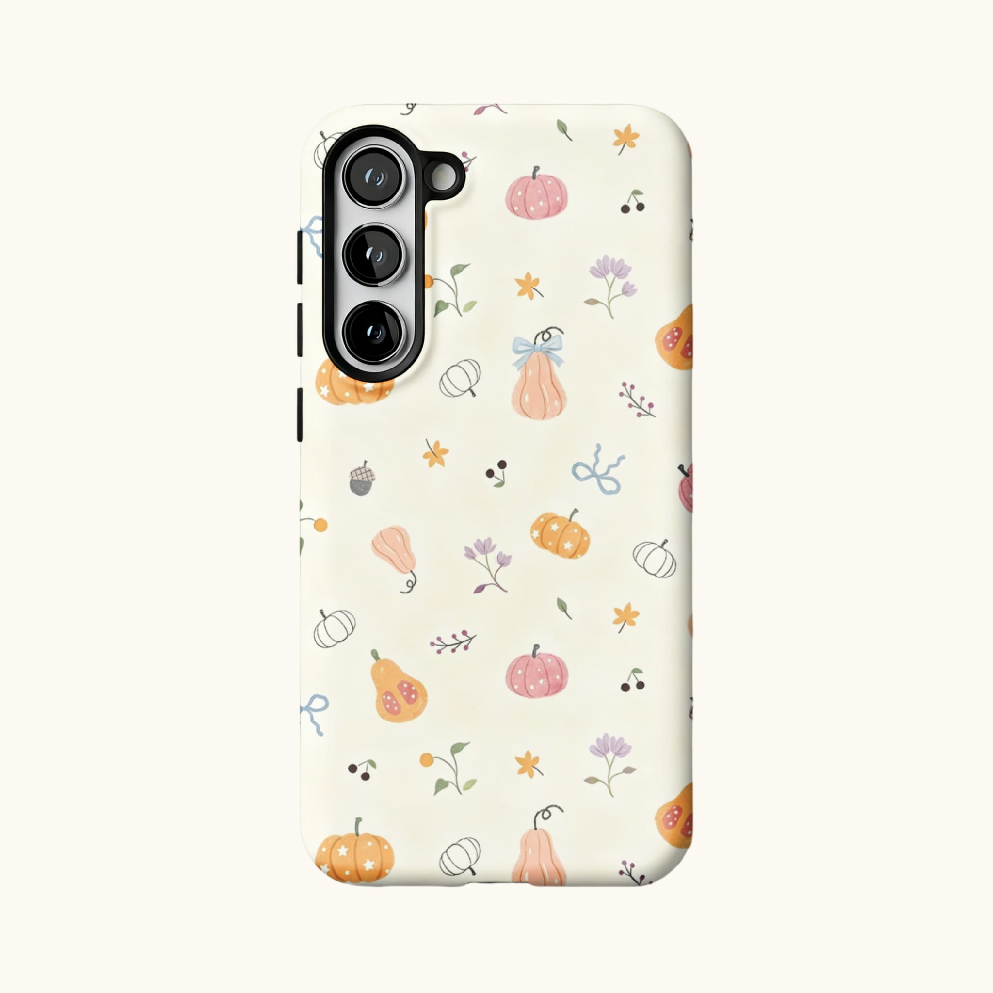 Cute Pink Orange Pumpkin Leaf Anti-Scratch Shockproof iPhone Case