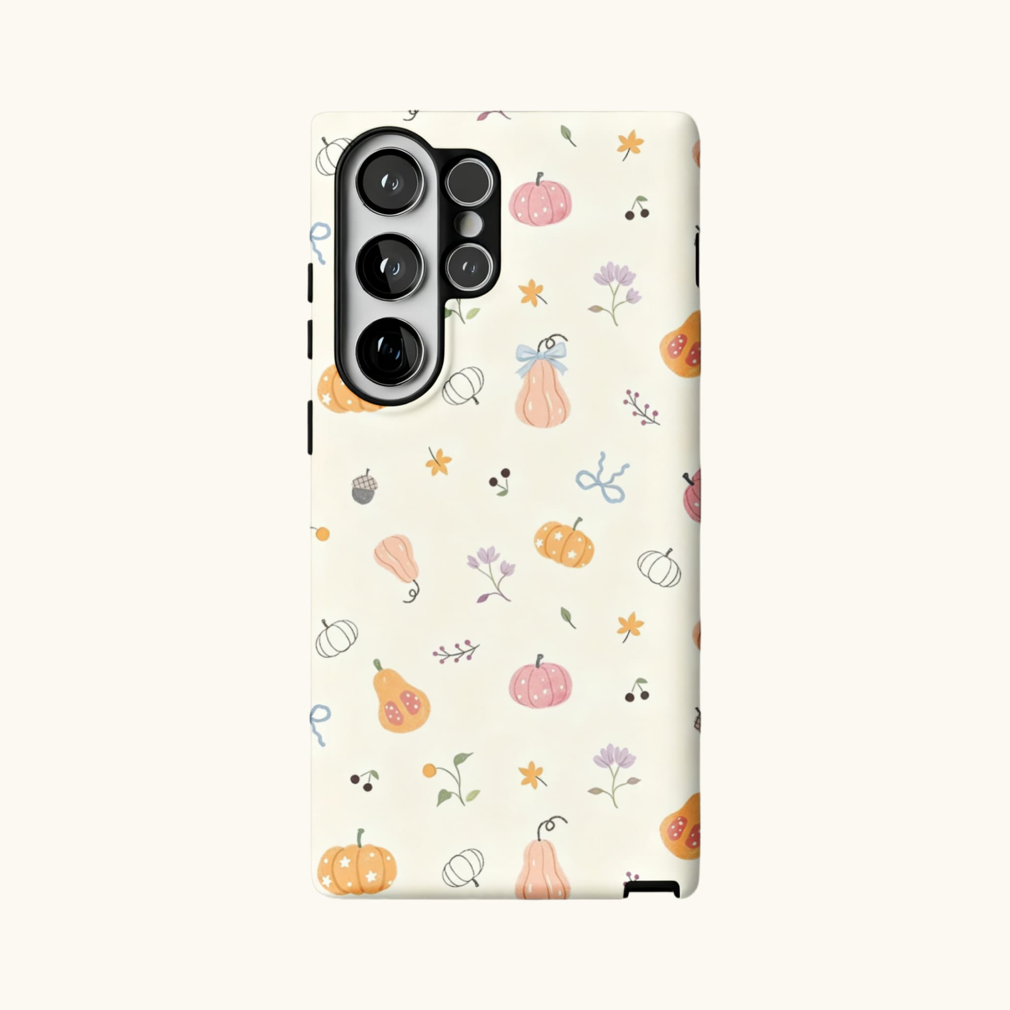 Cute Pink Orange Pumpkin Leaf Anti-Scratch Shockproof iPhone Case