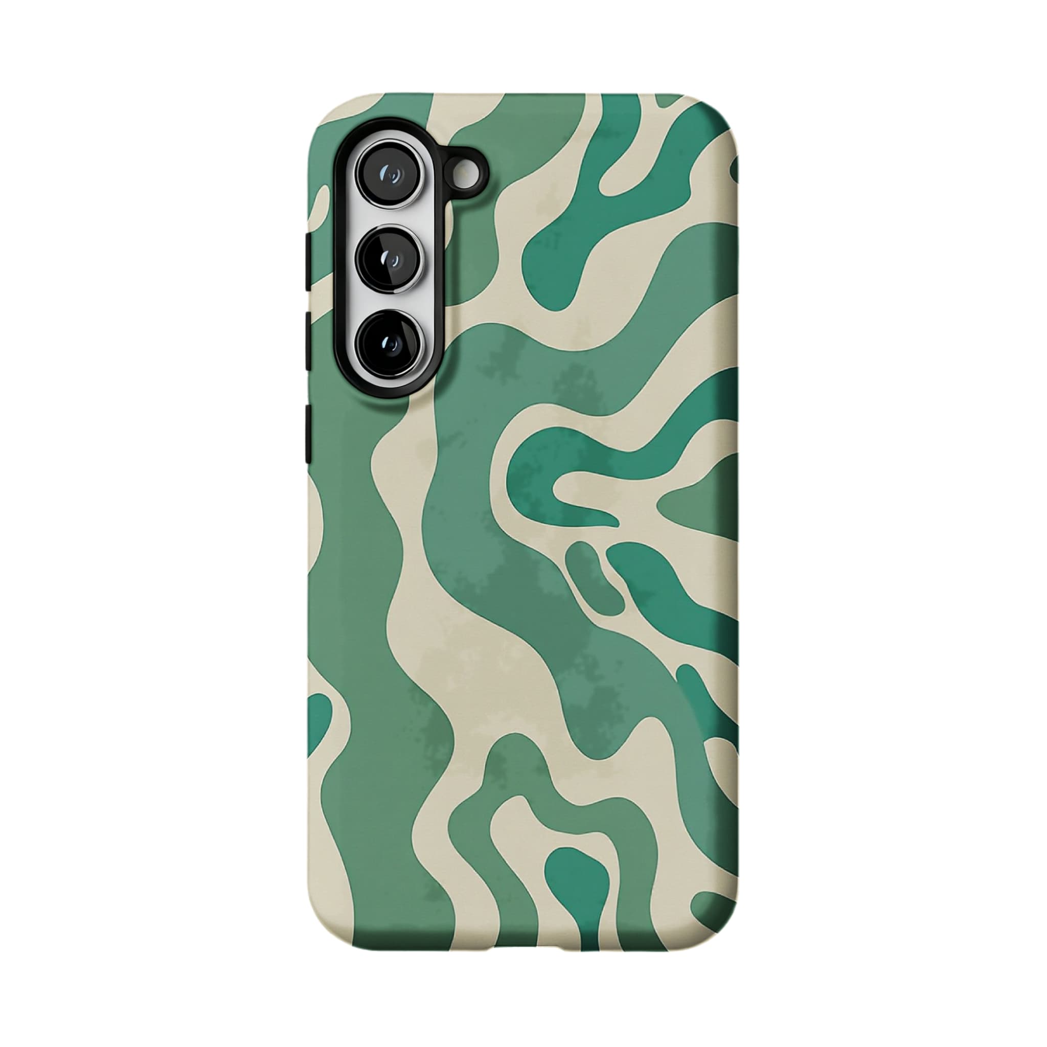 Green Fluid Minimalist Phone Case | Organic Wavy Cover for Everyday Calm