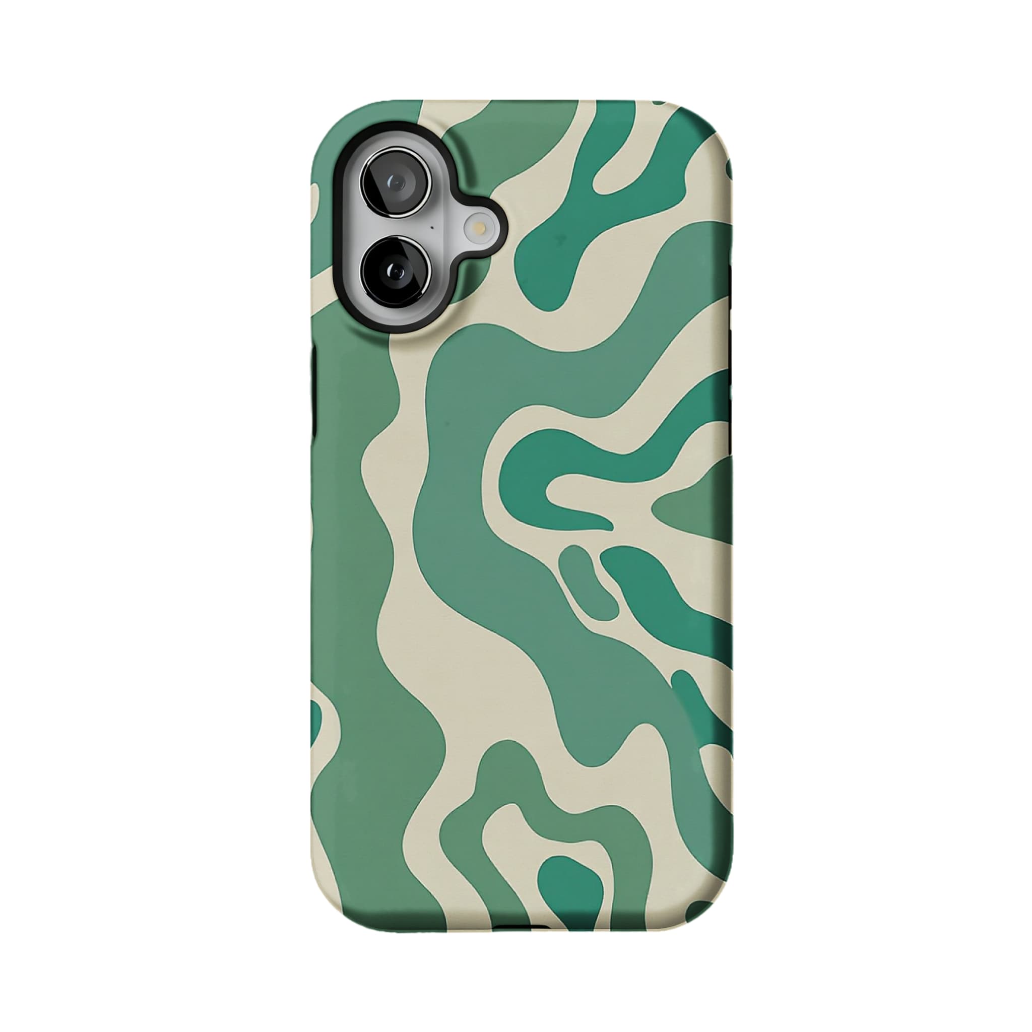 Green Fluid Minimalist Phone Case | Organic Wavy Cover for Everyday Calm