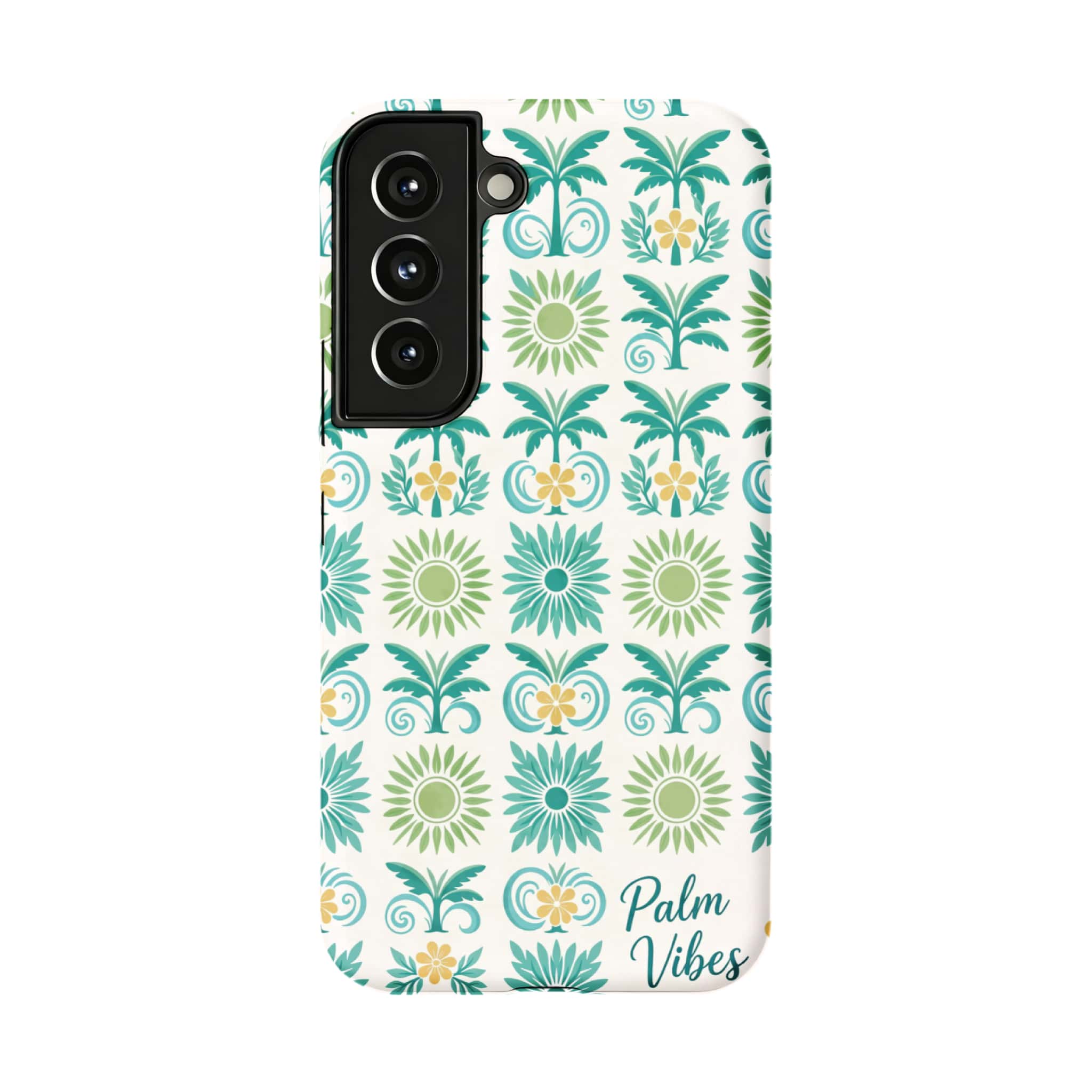 Tropical Palm Vibes Samsung Galaxy Case Vintage Floral Protective Soft