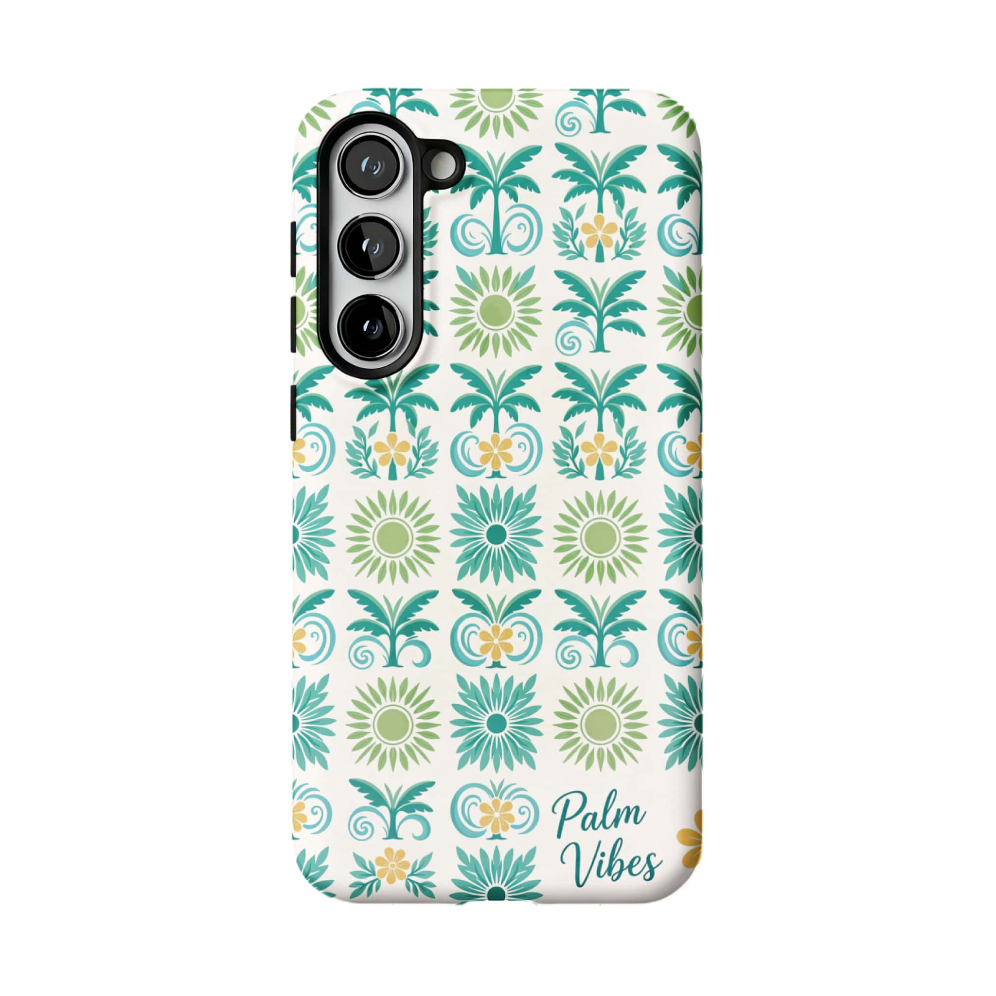 Tropical Palm Vibes Samsung Galaxy Case Vintage Floral Protective Soft