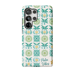 Tropical Palm Vibes Samsung Galaxy Case Vintage Floral Protective Soft