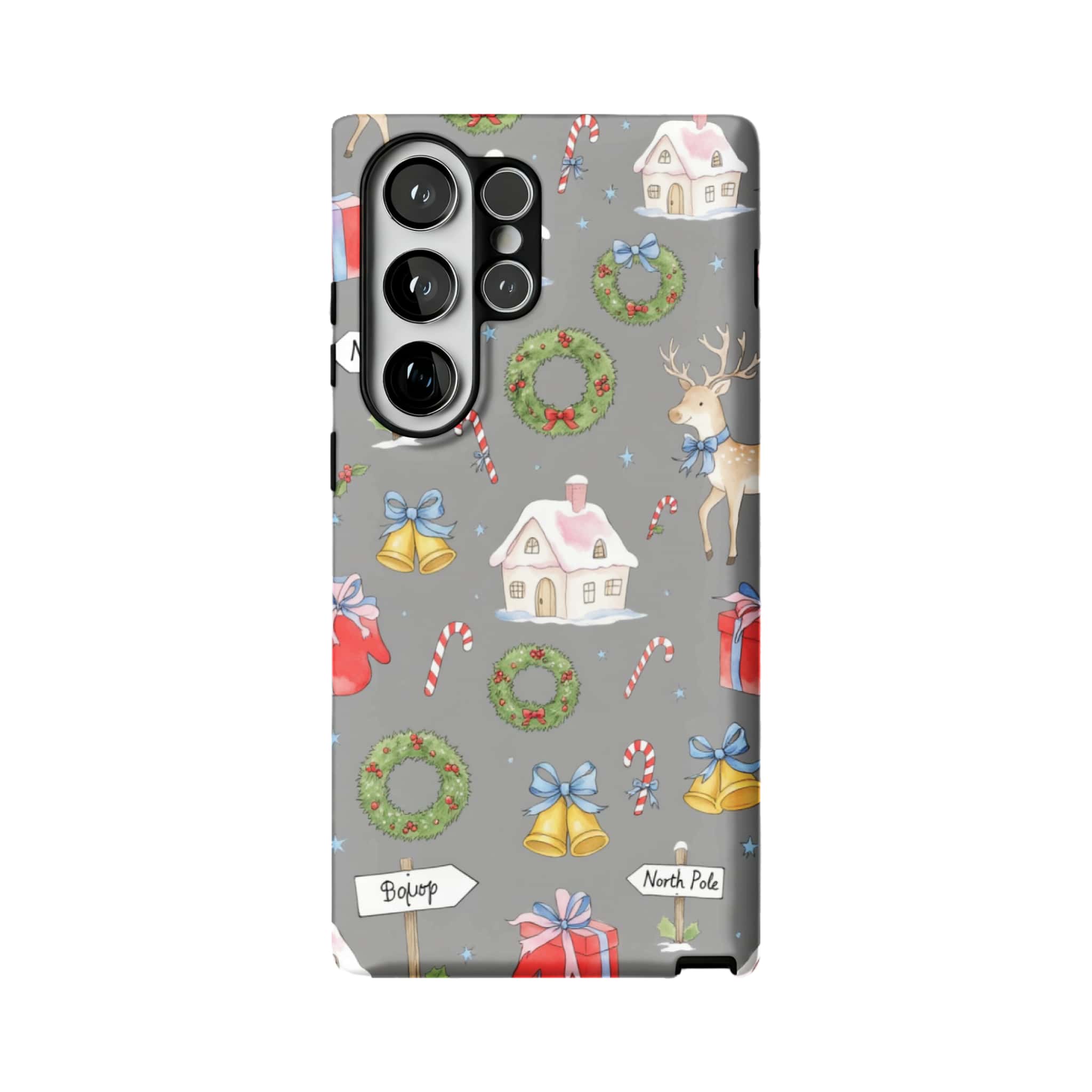 Watercolor Christmas Deer Samsung Phone Case Protective Anti Yellowing