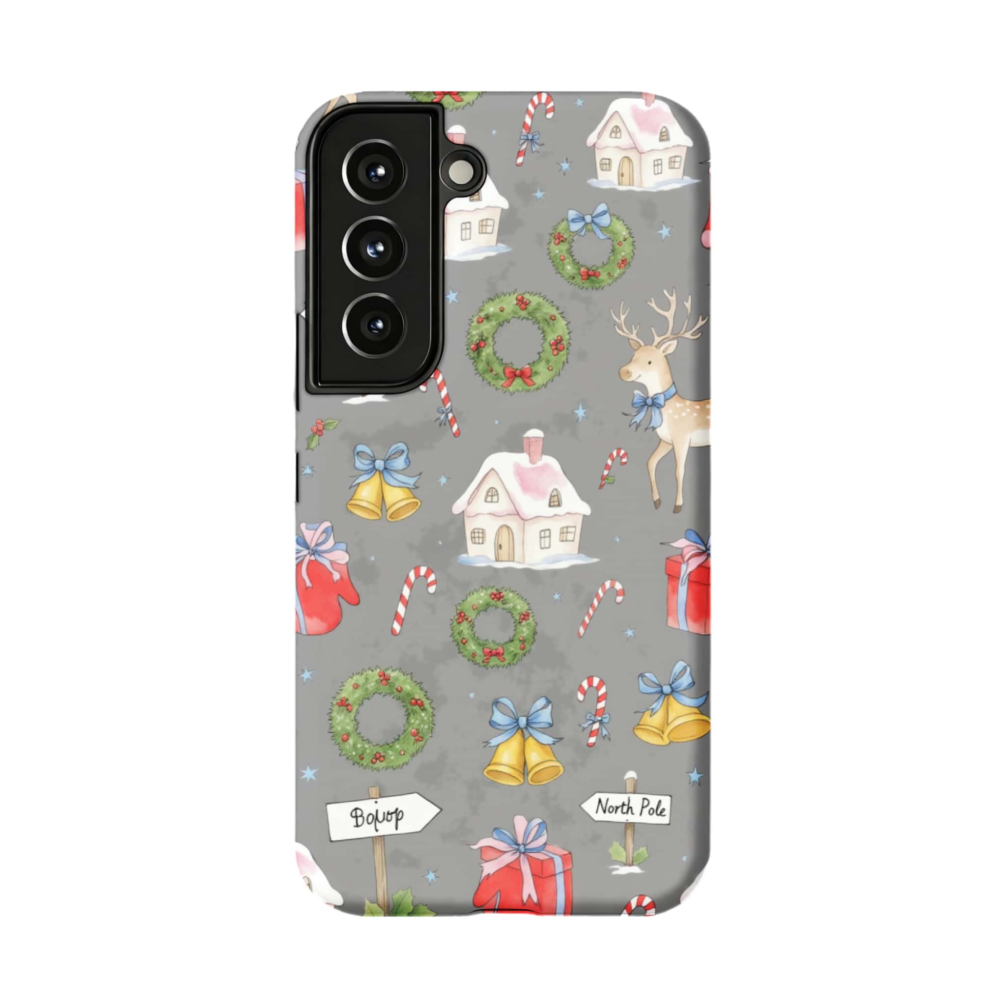 Watercolor Christmas Deer Samsung Phone Case Protective Anti Yellowing