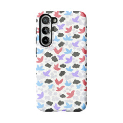 Hand Drawn Bird Illustration Samsung Case Pastel Cloud Soft Protective