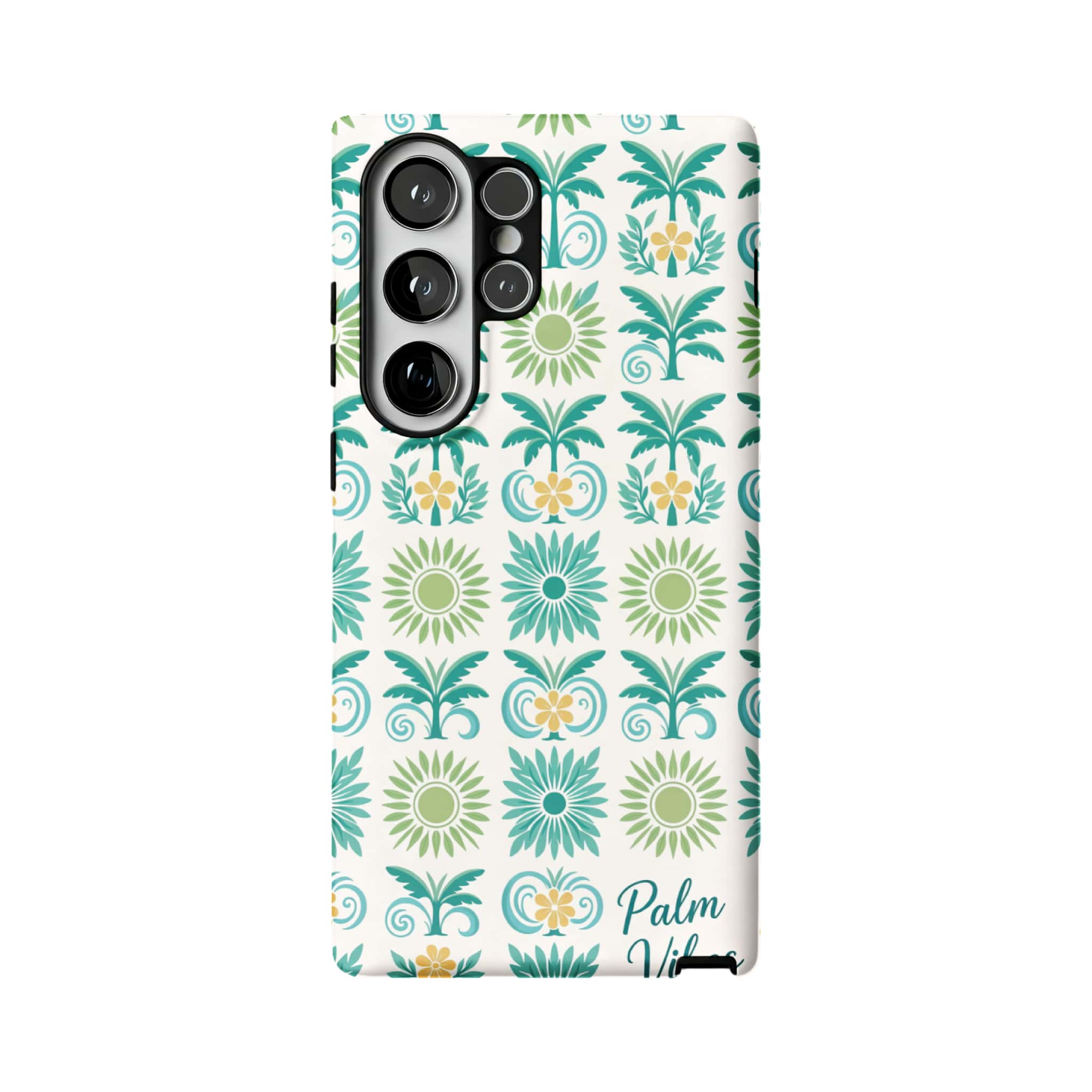 Tropical Palm Vibes Samsung Galaxy Case Vintage Floral Protective Soft