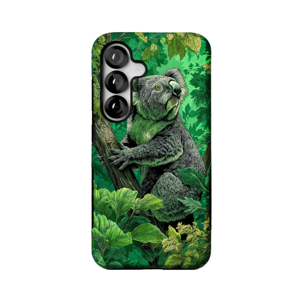 rainforest koala MagSafe Samsung Galaxy phone case, straight-on back view