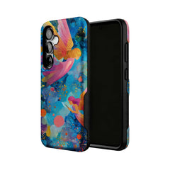 whimsical fairy garden MagSafe Samsung Galaxy phone case, angled product view