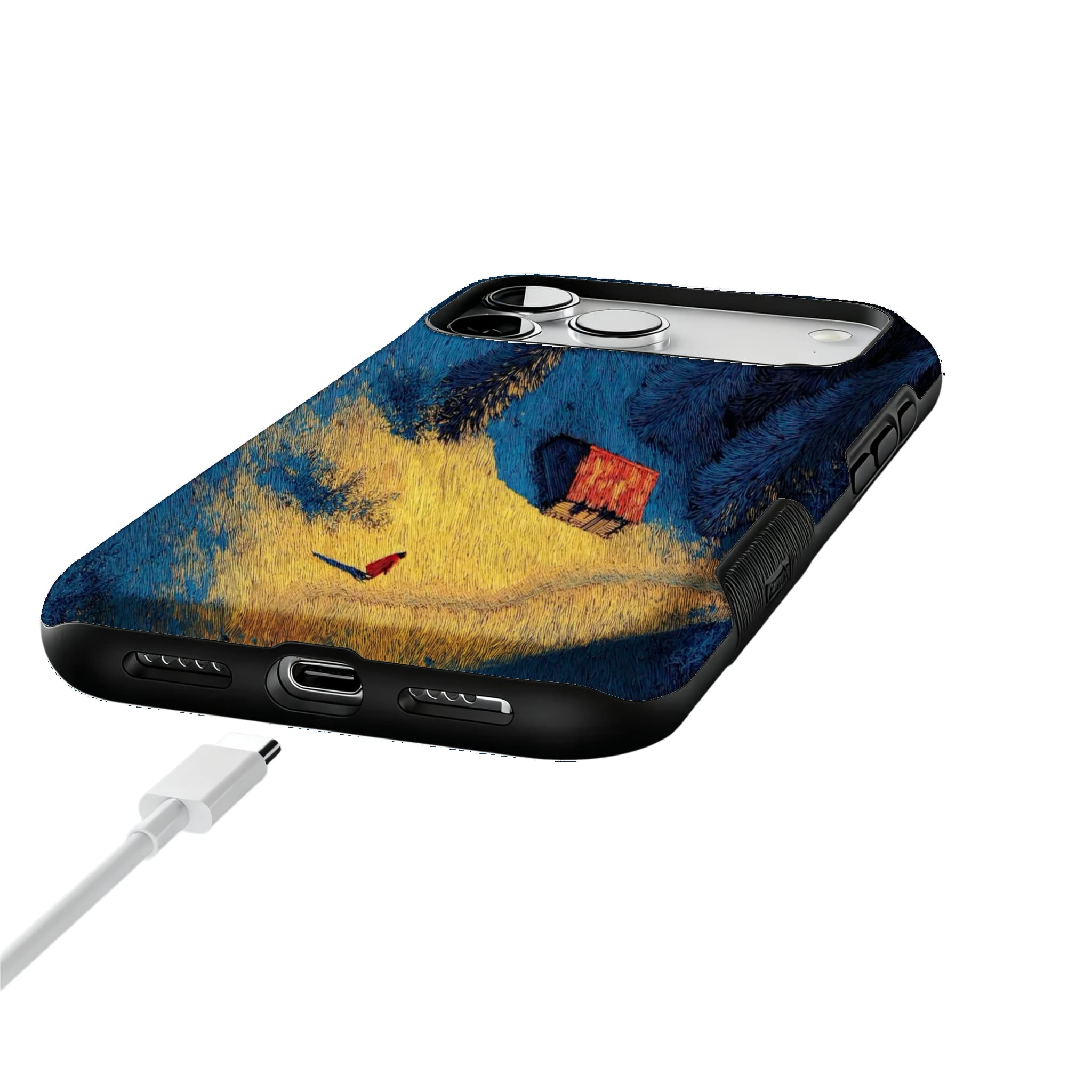 Van Gogh Style Night Cabin Phone Case | Cozy Impressionist Art Shockproof Cover