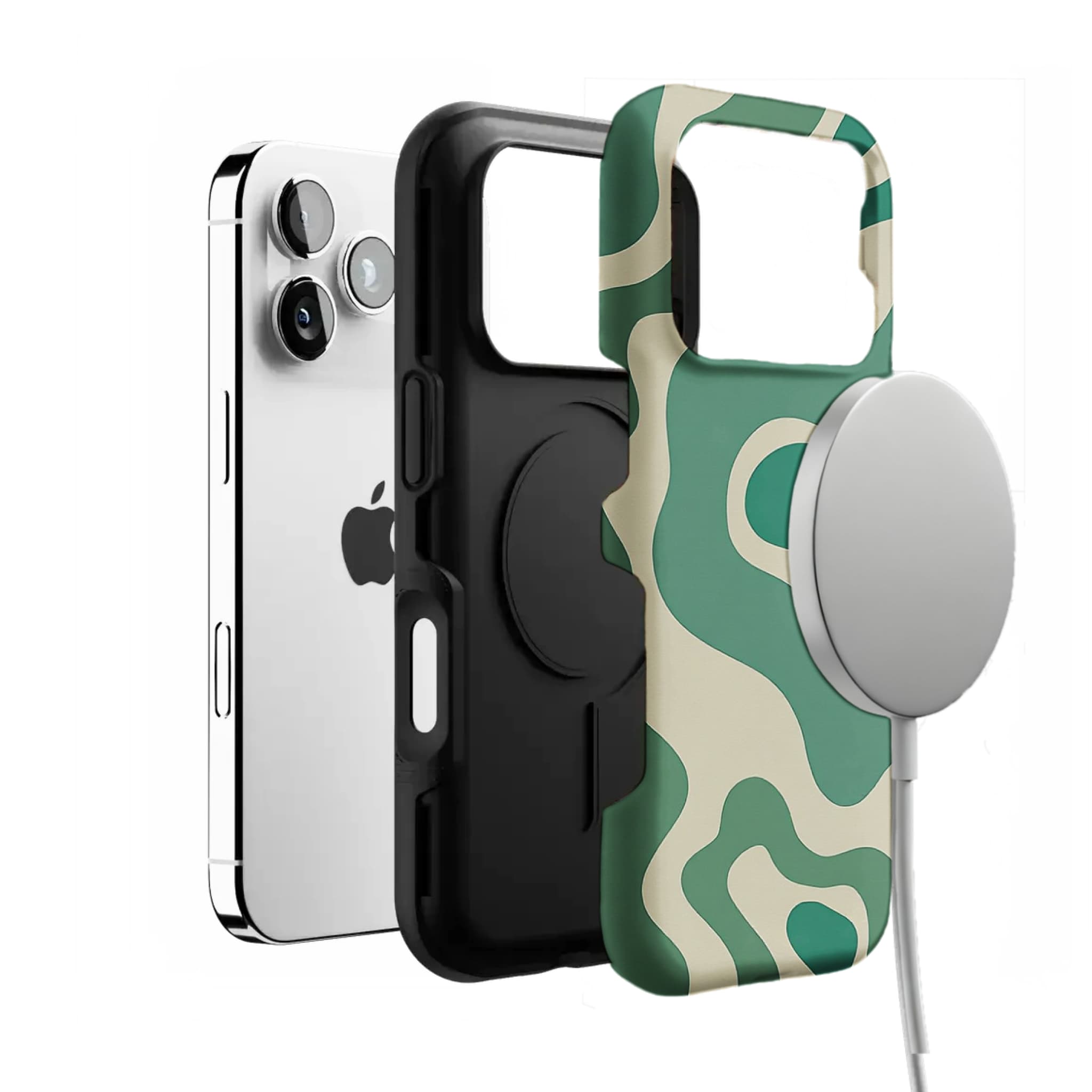 Green Fluid Minimalist Phone Case | Organic Wavy Cover for Everyday Calm