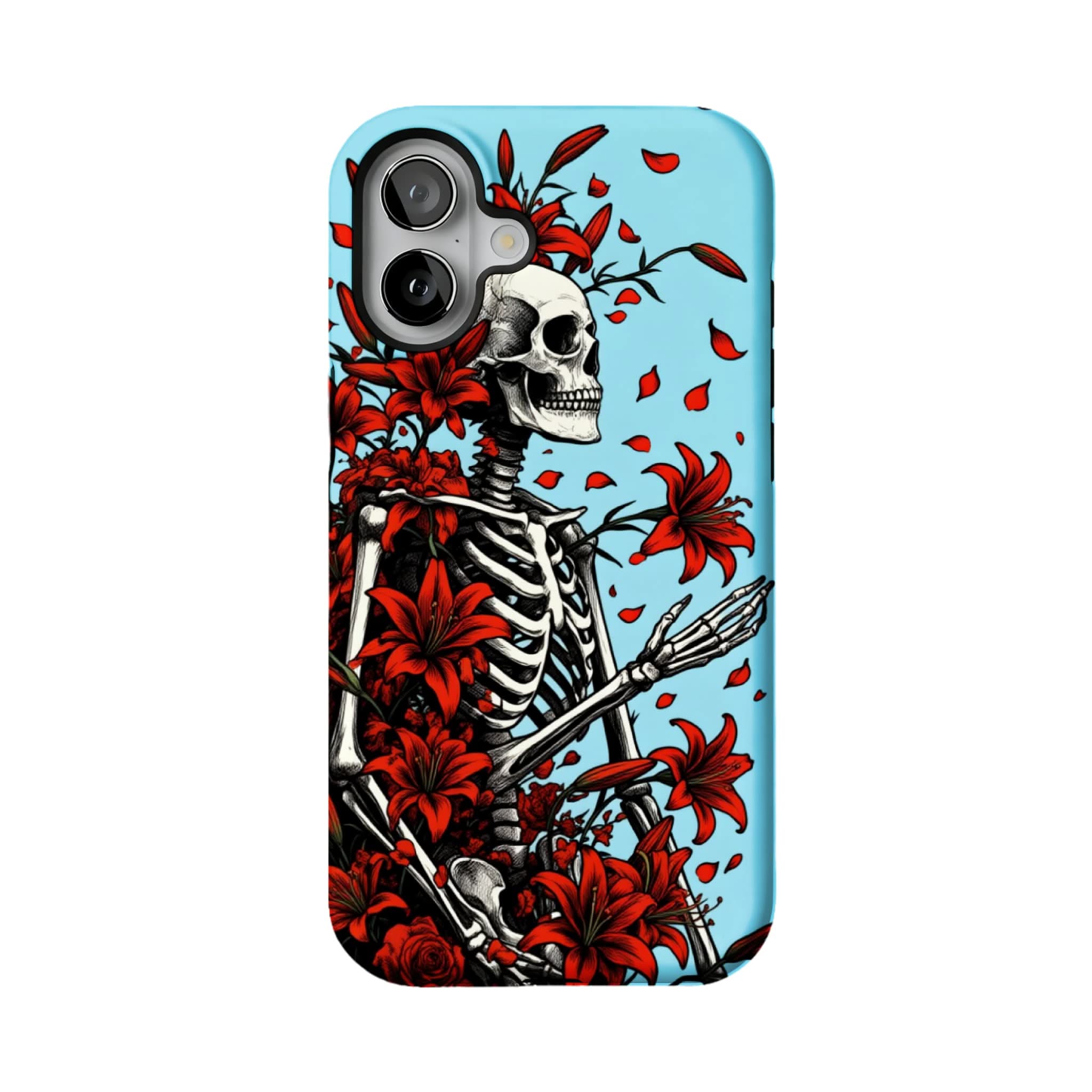Gothic Skeleton Floral Phone Case for iphone