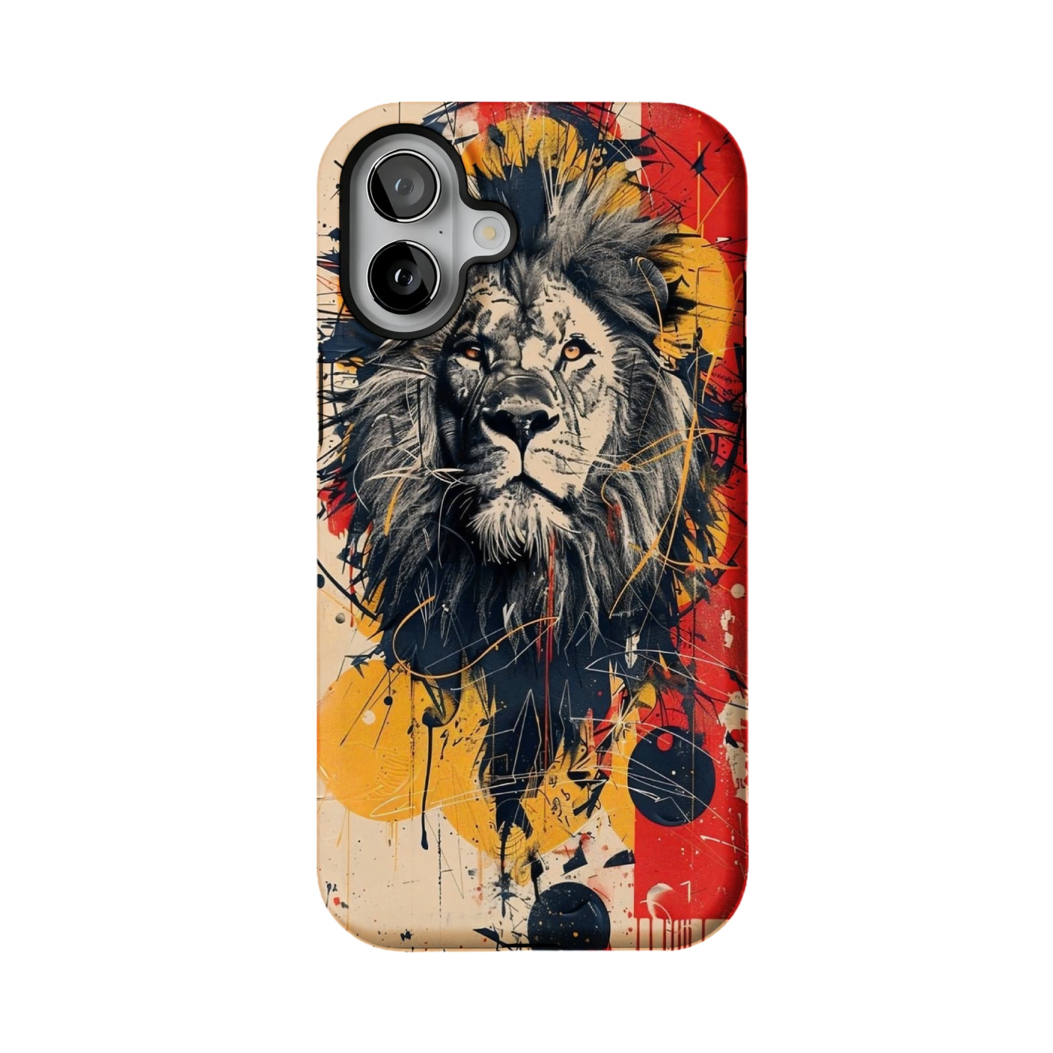 Graffiti Splash Ink Sketch Lion Head Street Art Shockproof iPhone Case