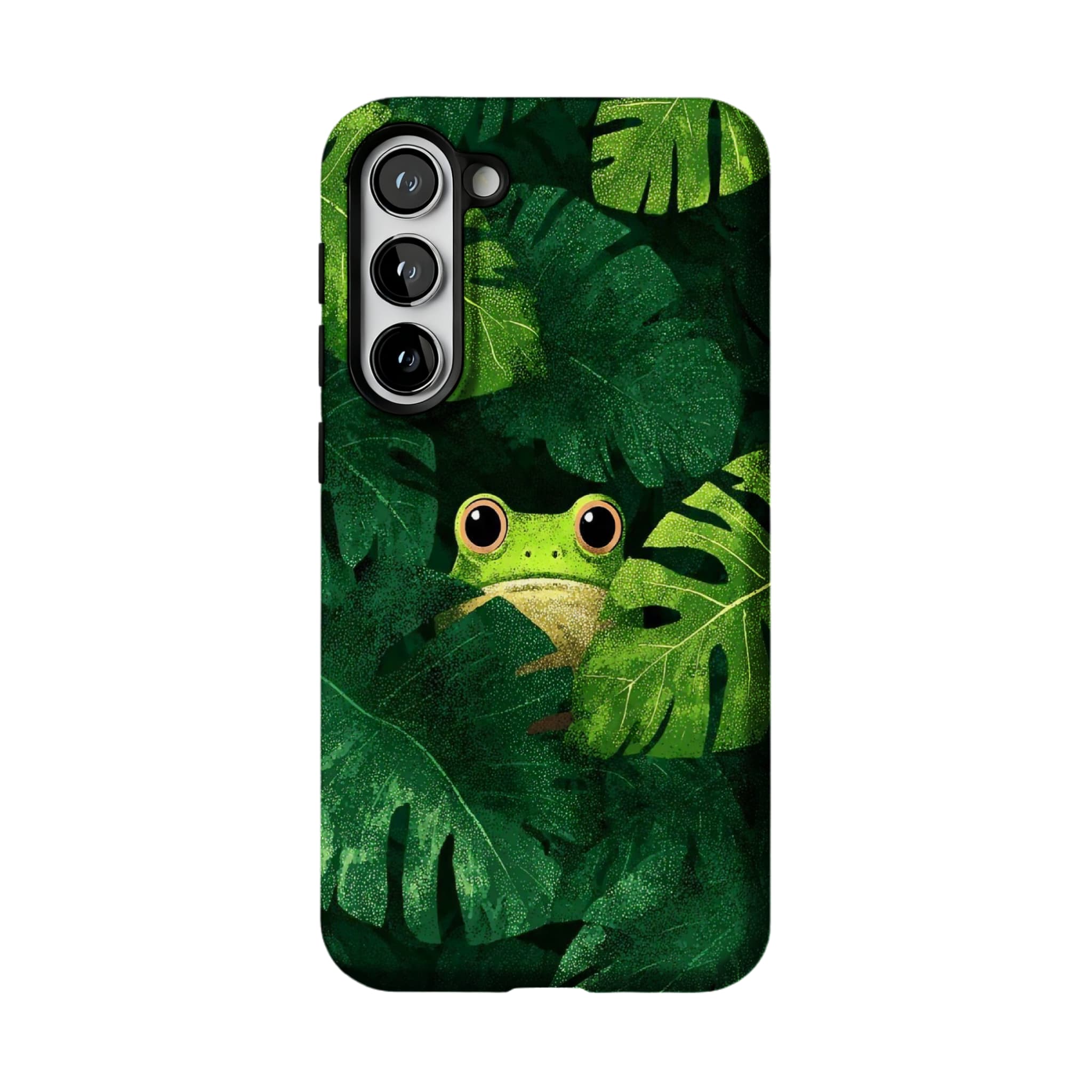Cute Frog Monstera Tropical Phone Case | Aesthetic Jungle Shockproof Cover