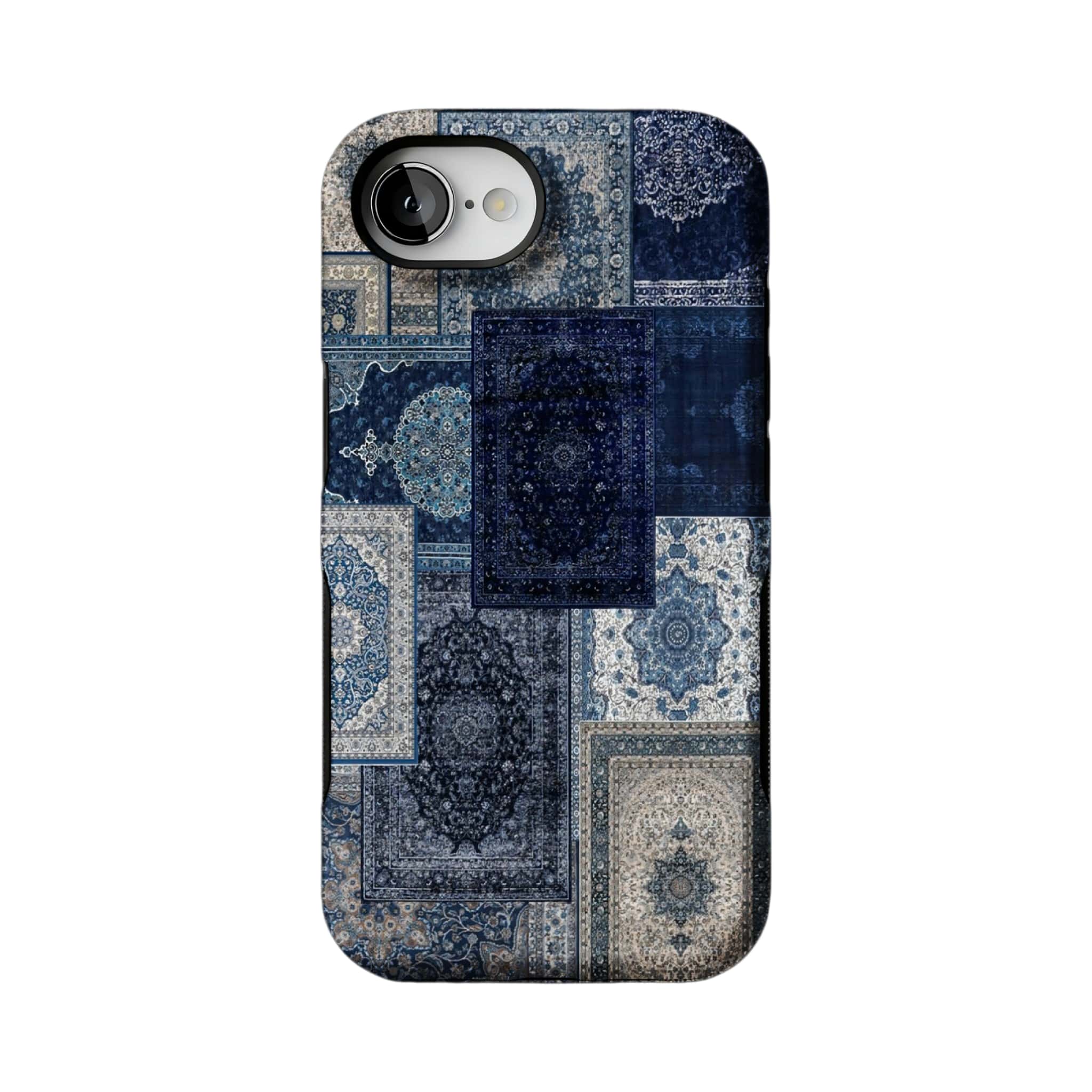 Blue Persian Rug Patchwork Phone Case, Vintage Cover for iPhone