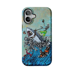 Skeleton Shark Tattoo Art Phone Case, Surf Punk Cover for iPhone