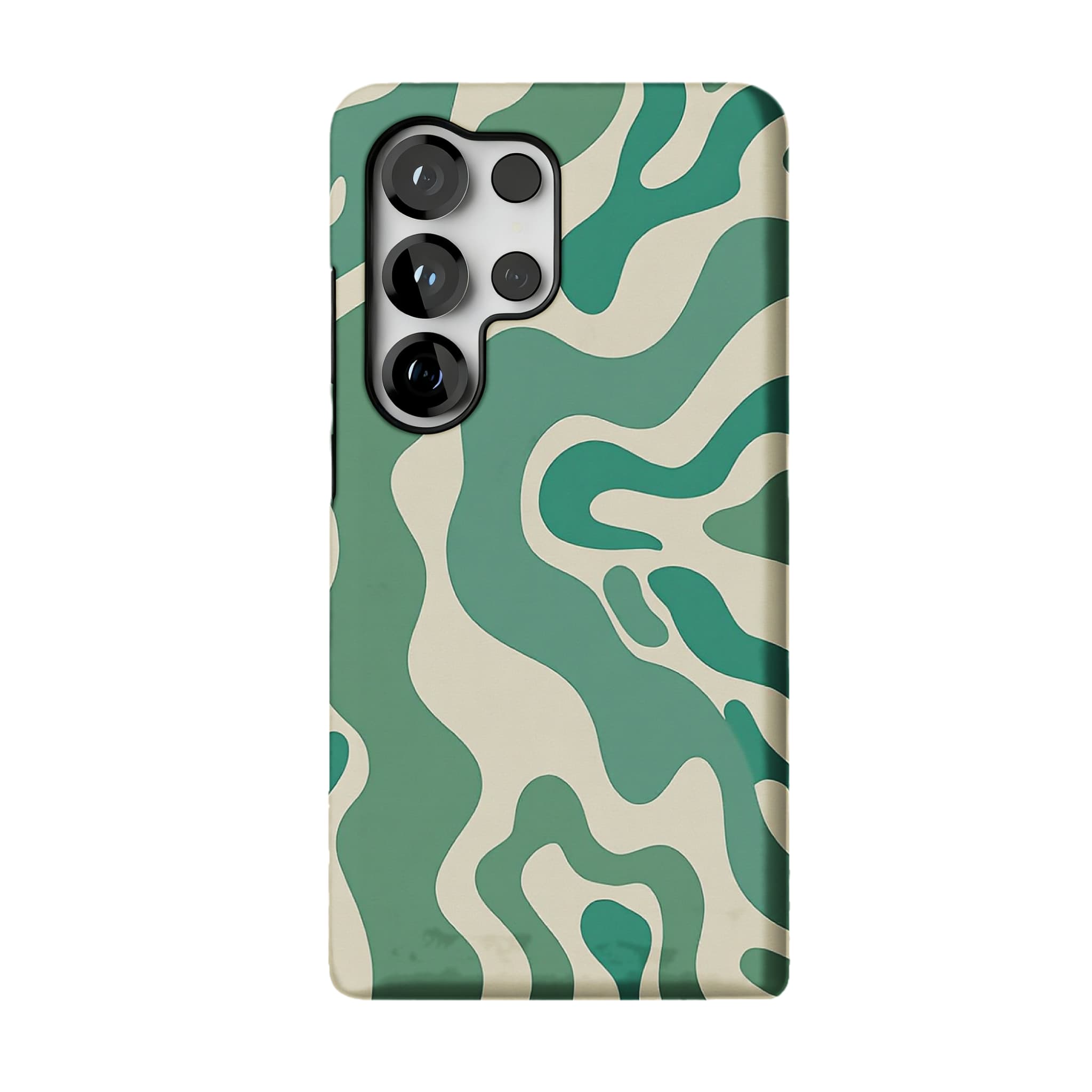 Green Fluid Minimalist Phone Case | Organic Wavy Cover for Everyday Calm
