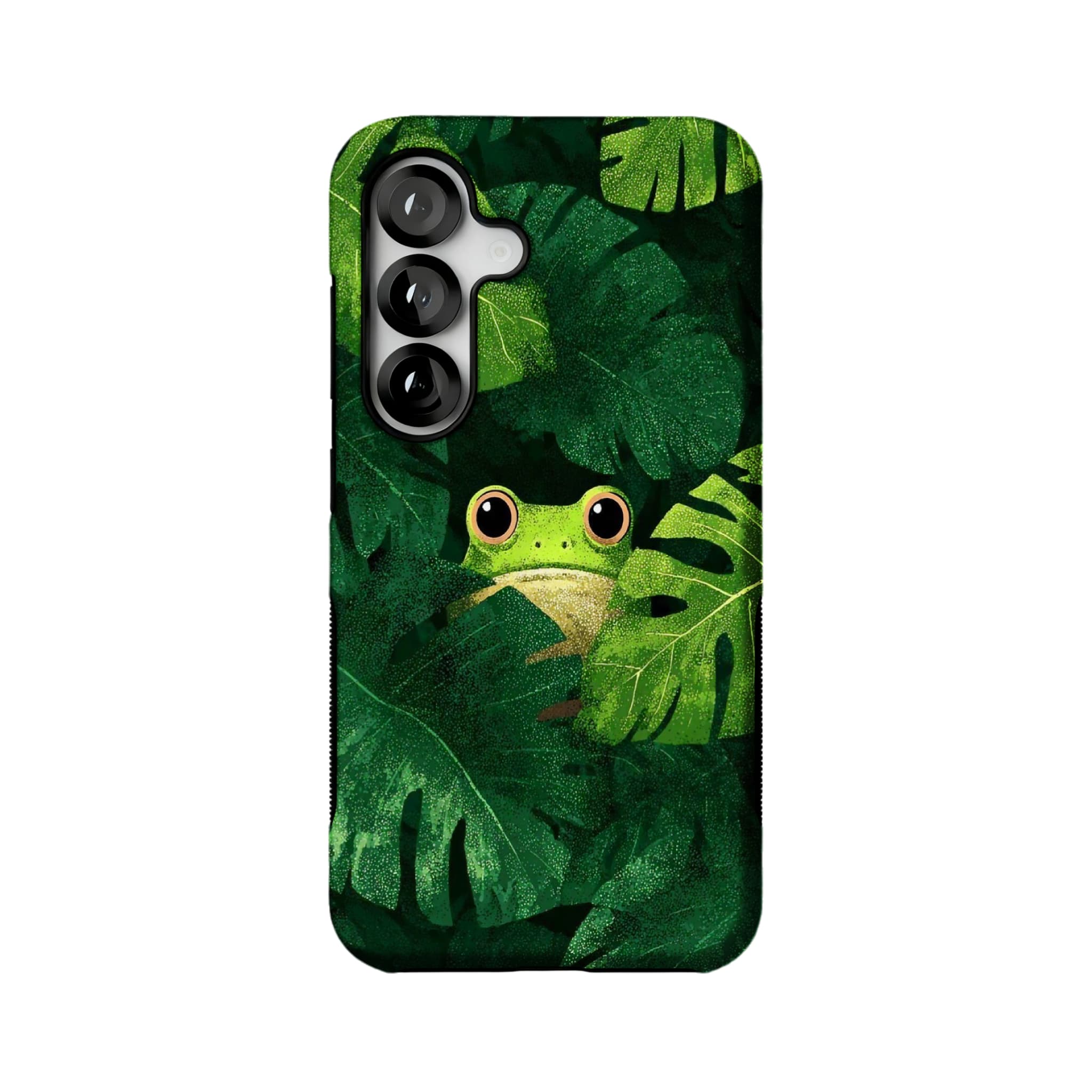 Cute Frog Monstera Tropical Phone Case | Aesthetic Jungle Shockproof Cover