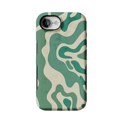 Green Fluid Minimalist Phone Case | Organic Wavy Cover for Everyday Calm