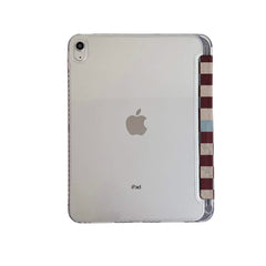 Muted Tone Plaid Sketch Flower Elegant Retro Minimal iPad Cover