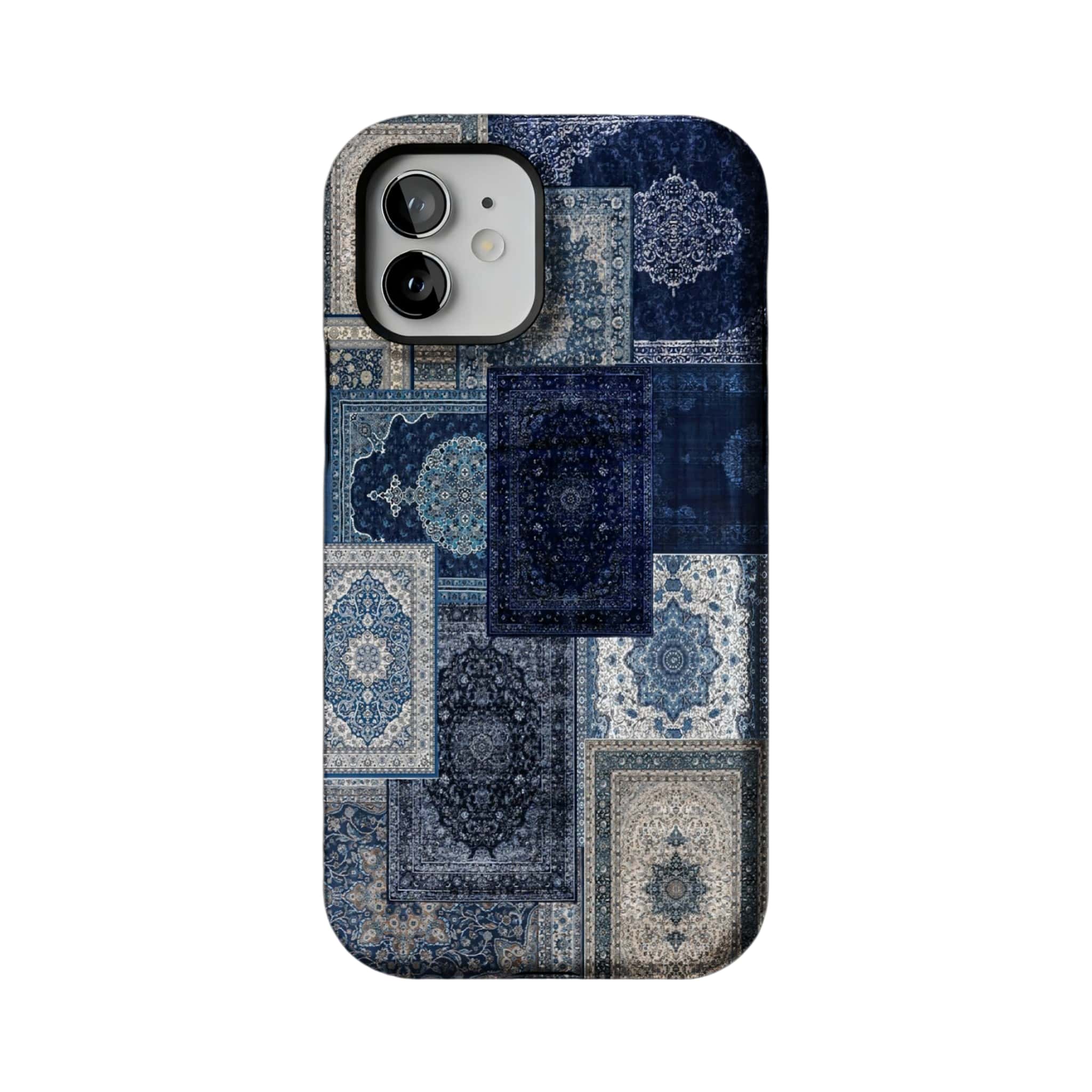 Blue Persian Rug Patchwork Phone Case, Vintage Cover for iPhone