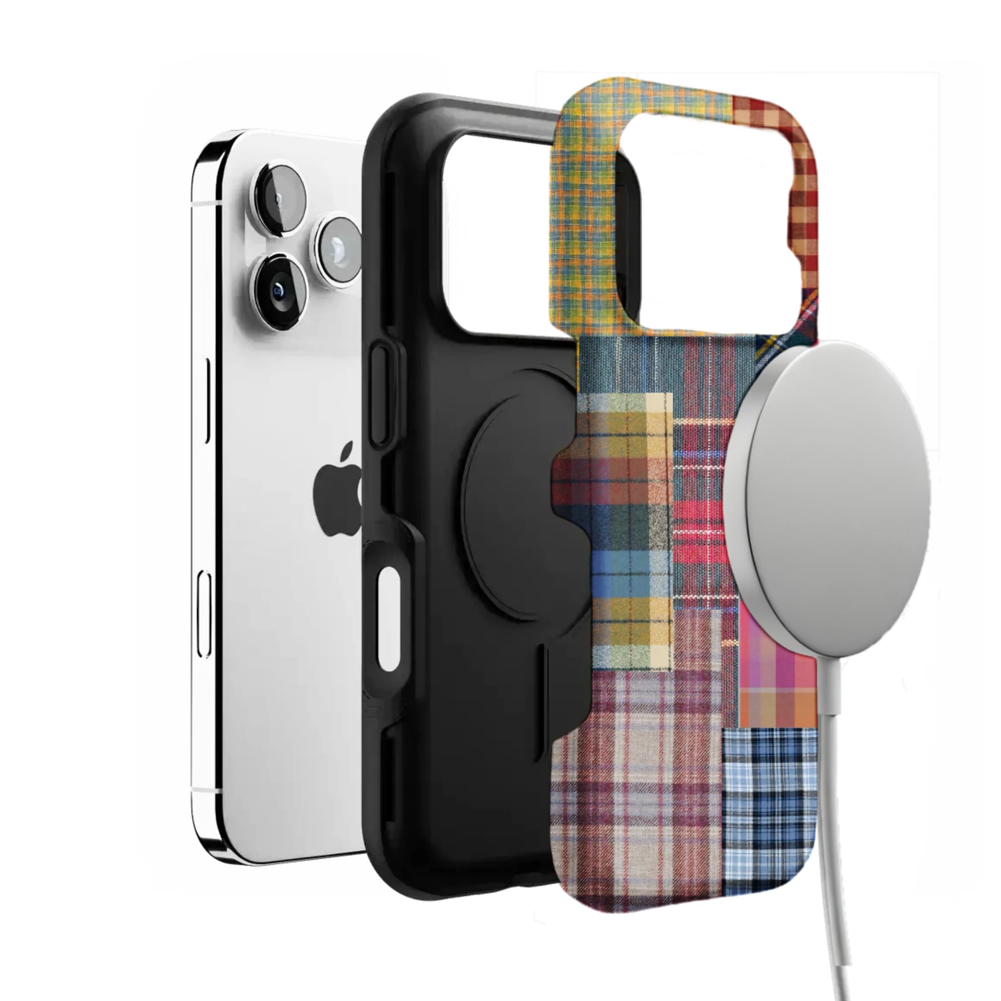Patchwork Plaid Phone Case, Vintage Tartan Cover for iPhone