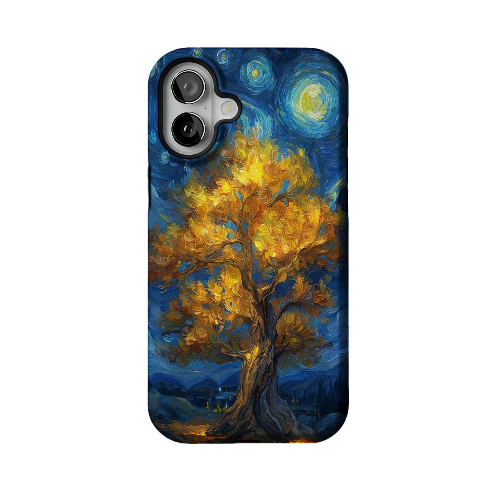 Van Gogh Swirl Starry Sky Golden Autumn Tree Oil Painting Shockproof iPhone Case