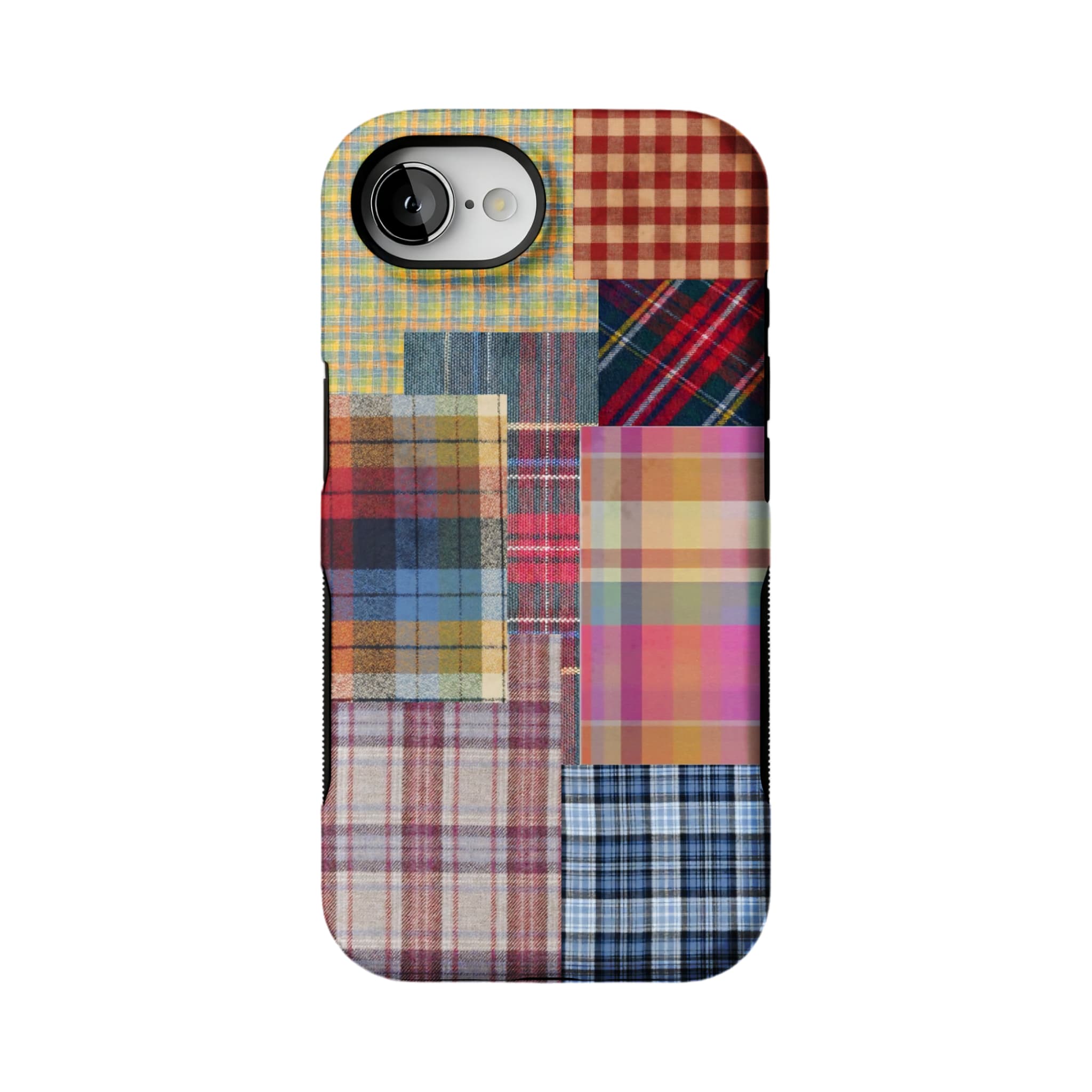 Patchwork Plaid Phone Case, Vintage Tartan Cover for iPhone
