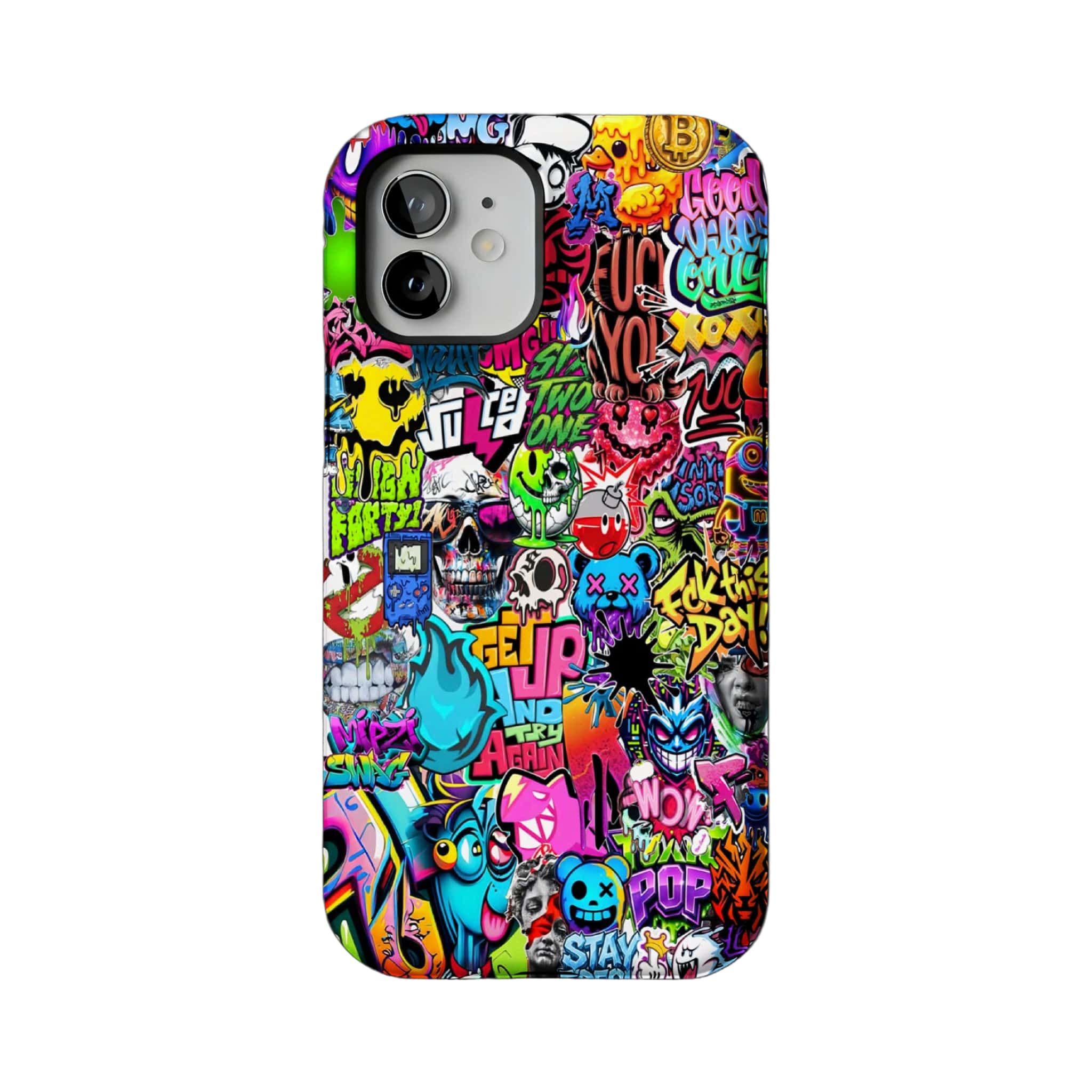 Sticker Bomb Graffiti Phone Case, Streetwear Cover for iPhone
