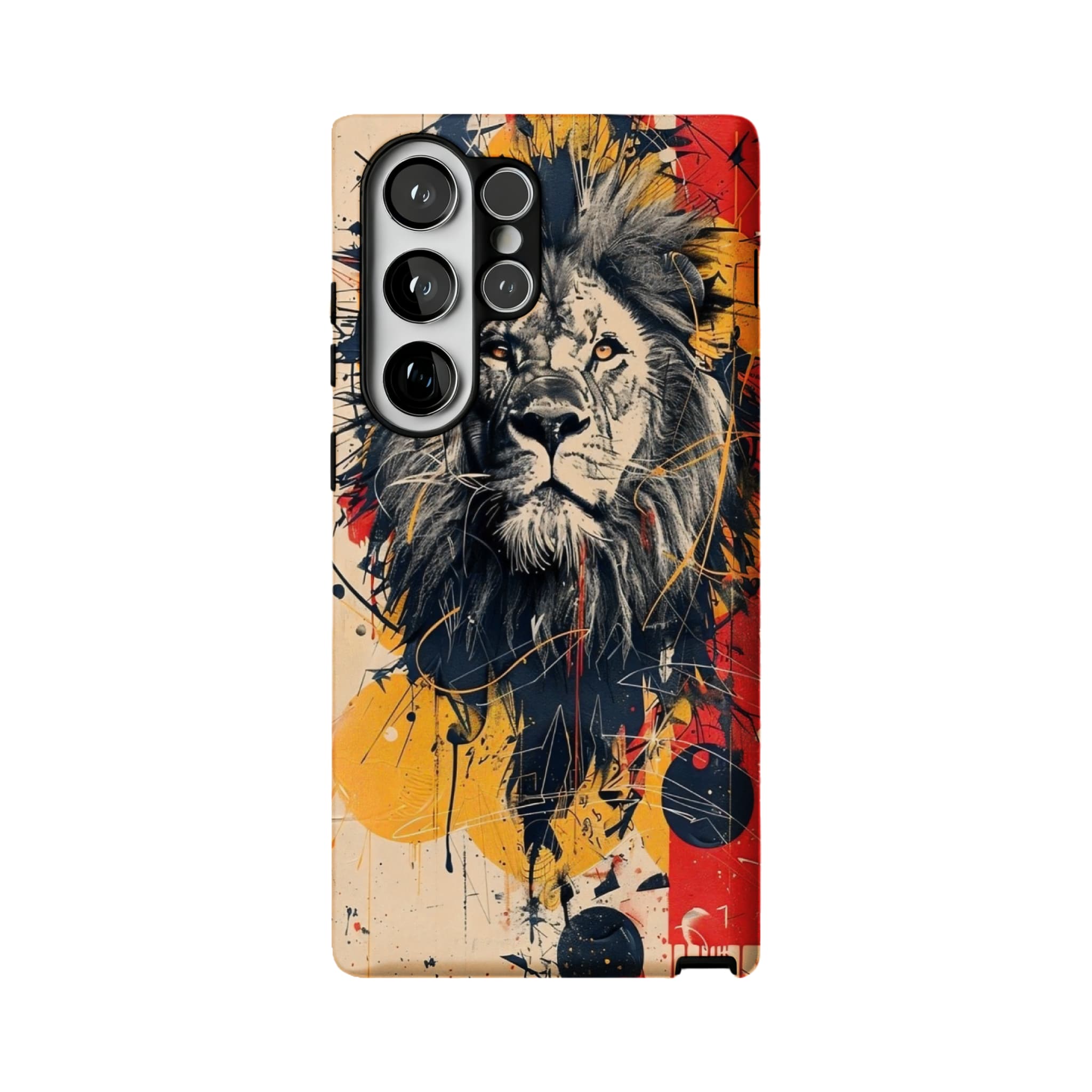Graffiti Splash Ink Sketch Lion Head Street Art Shockproof iPhone Case