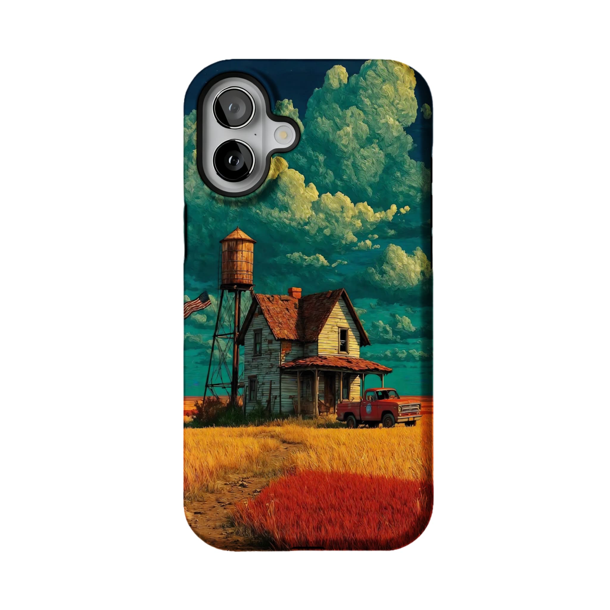 Van Gogh Brushstroke Teal Sky Vintage Country Cottage Art iPhone Cover
