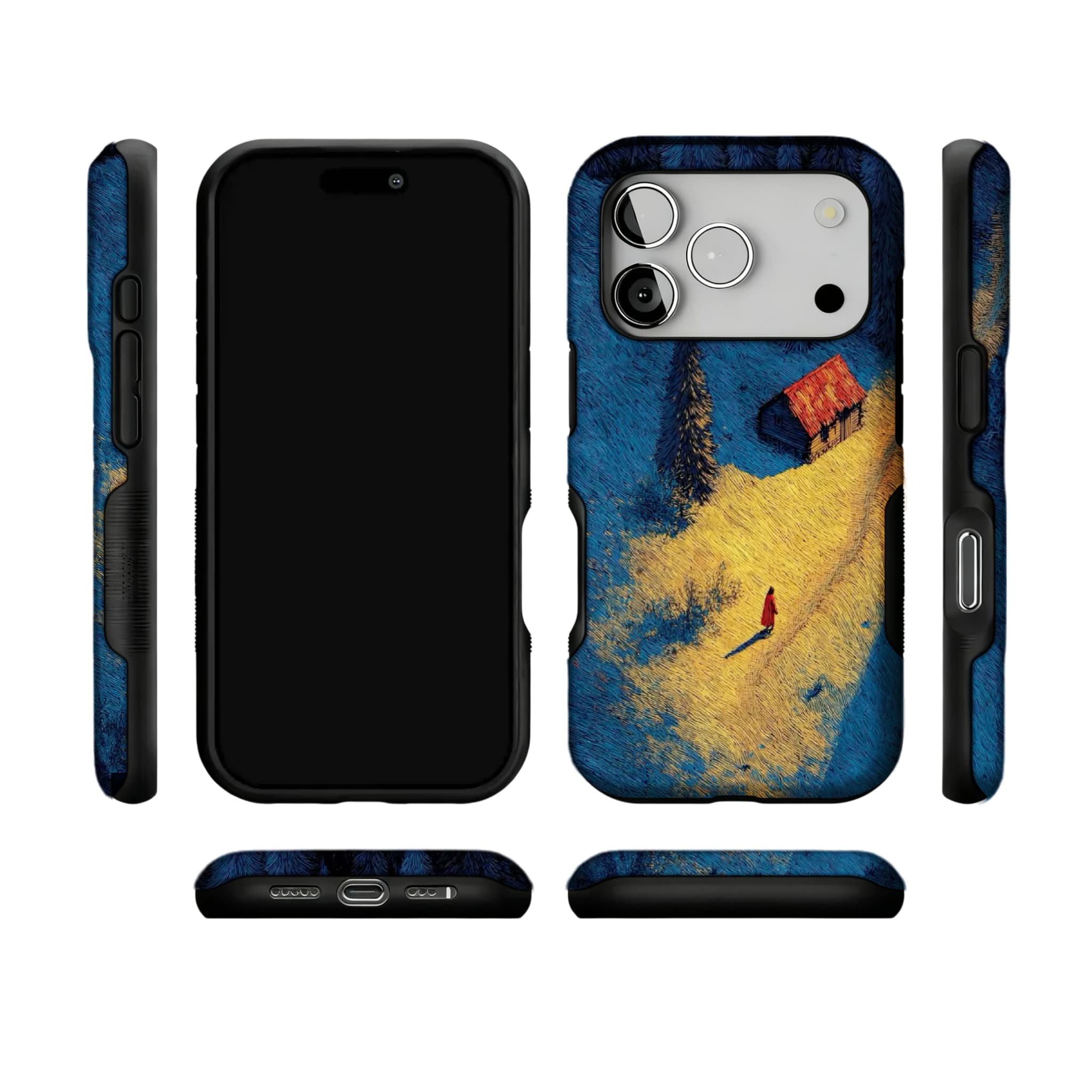 Van Gogh Style Night Cabin Phone Case | Cozy Impressionist Art Shockproof Cover