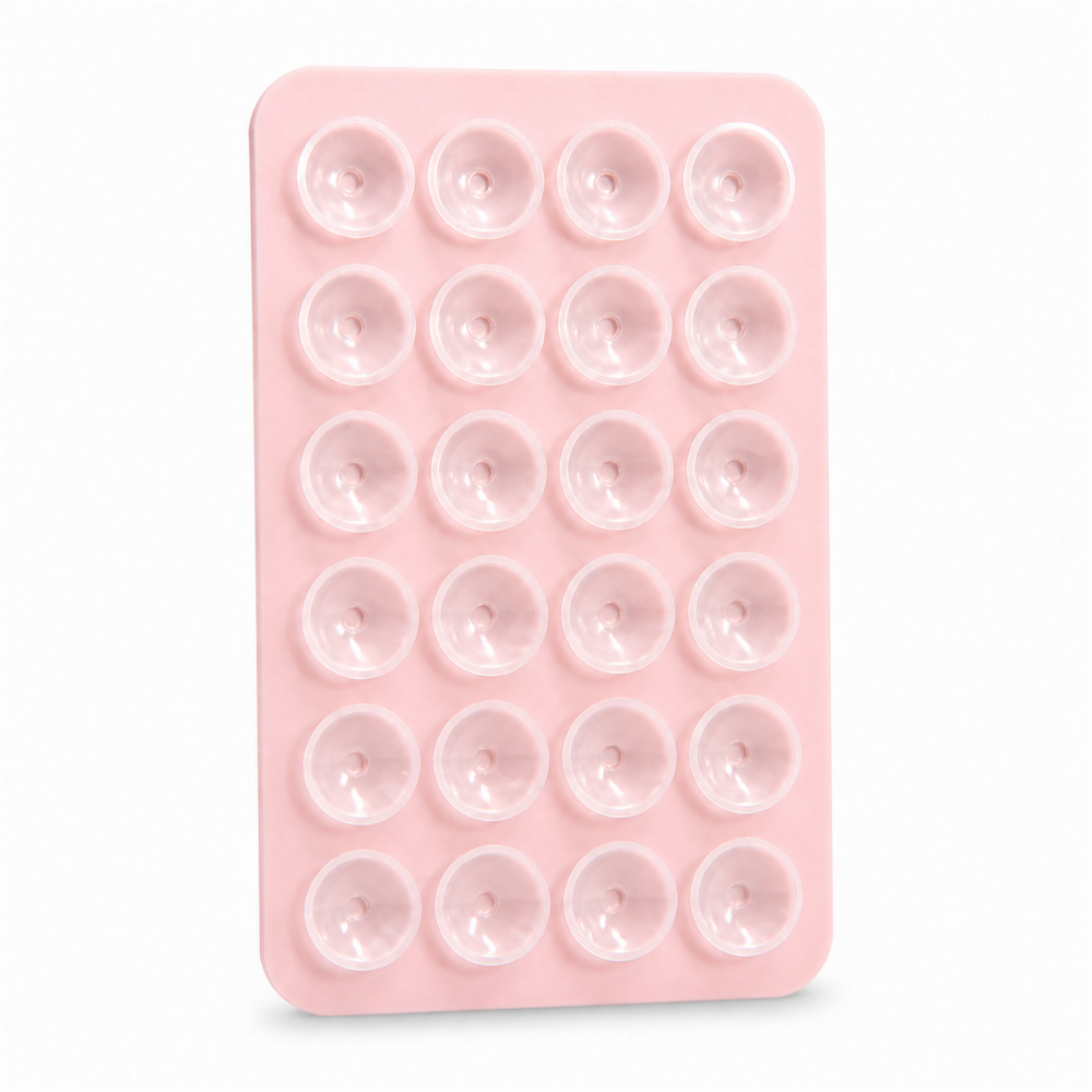 Light Pink silicone suction phone mount for cases