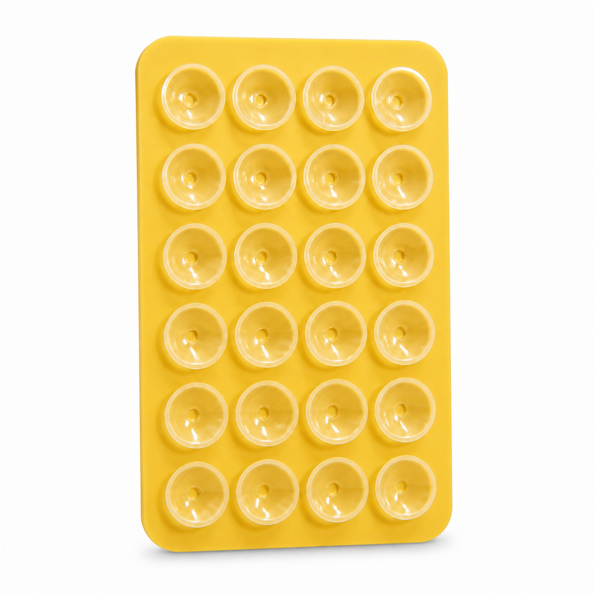 Yellow silicone suction phone mount for cases