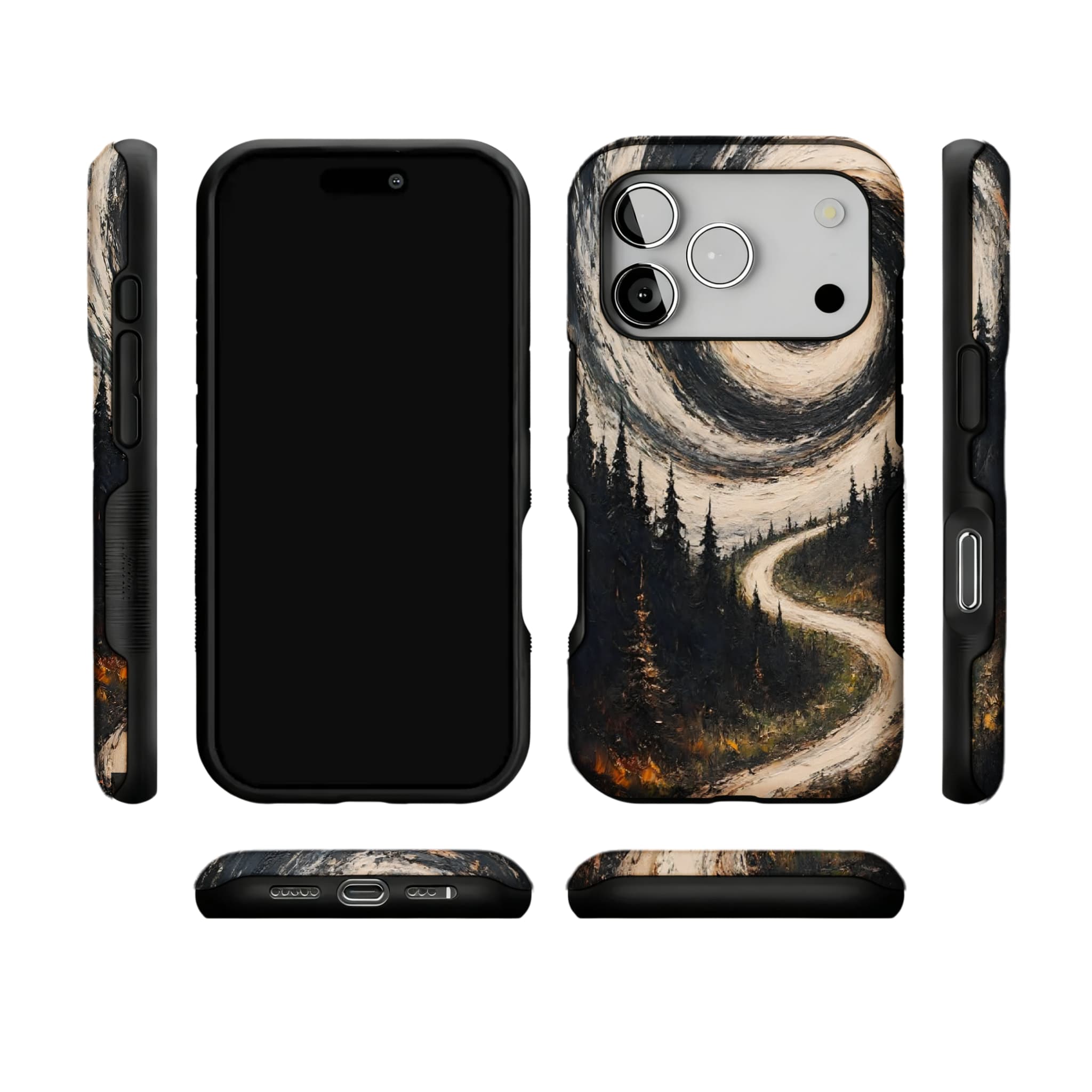 Swirl Sky Forest iPhone Case, Van Gogh Style Shockproof Cover