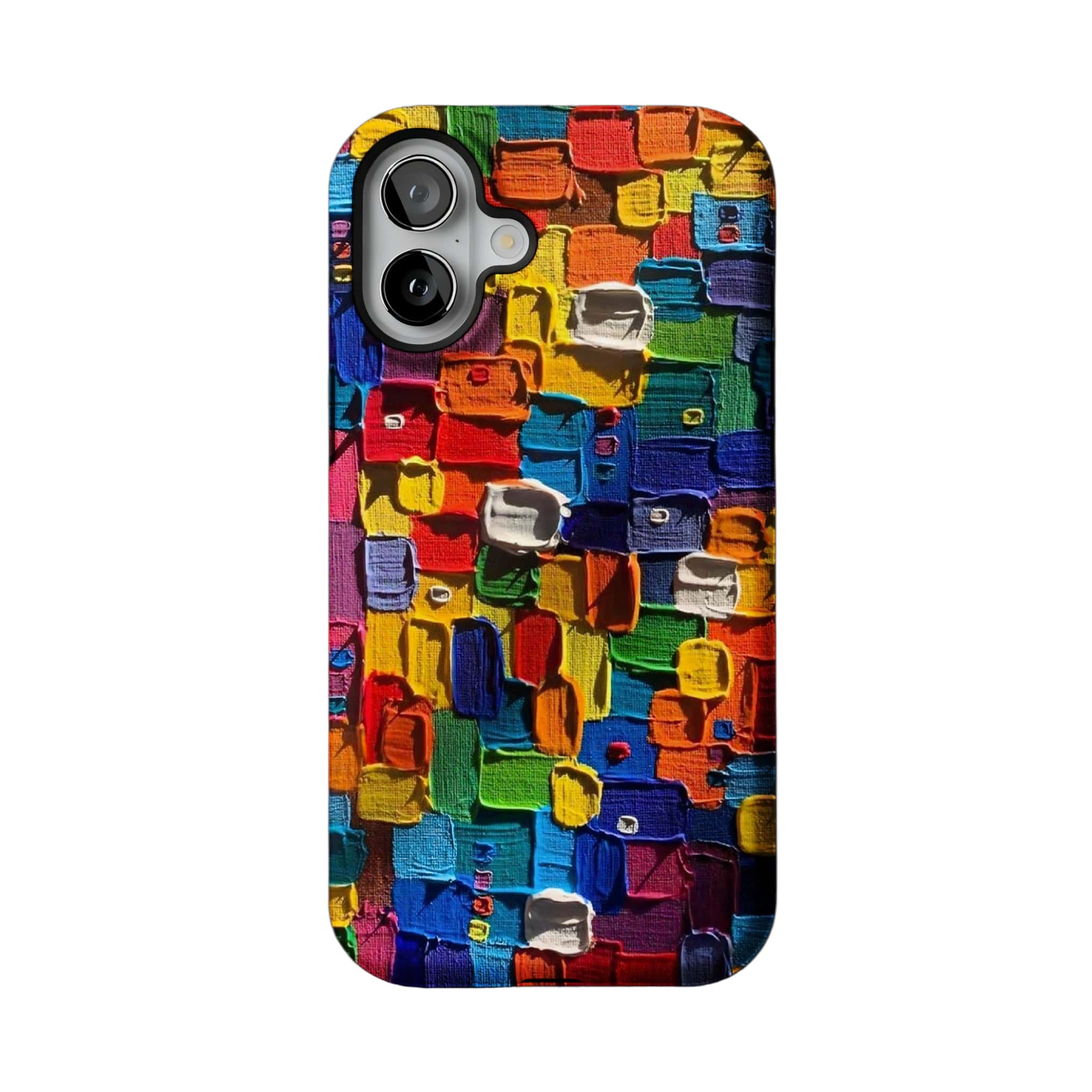 Impasto Oil Painting Phone Case | Abstract Colorful Blocks Art Cover for iPhone