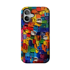 Impasto Oil Painting Phone Case | Abstract Colorful Blocks Art Cover for iPhone