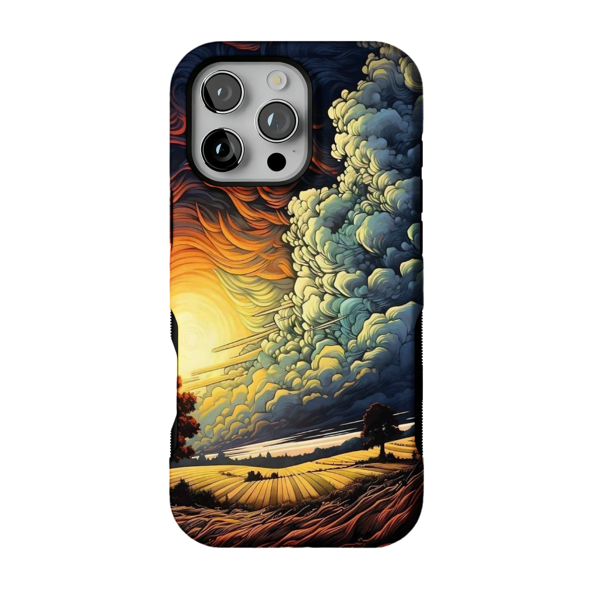 Van Gogh Style Sunset Phone Case | Artistic Oil Painting Shockproof Case for iPhone