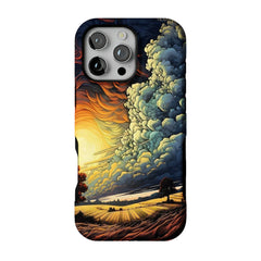 Van Gogh Style Sunset Phone Case | Artistic Oil Painting Shockproof Case for iPhone