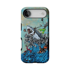 Skeleton Shark Tattoo Art Phone Case, Surf Punk Cover for iPhone