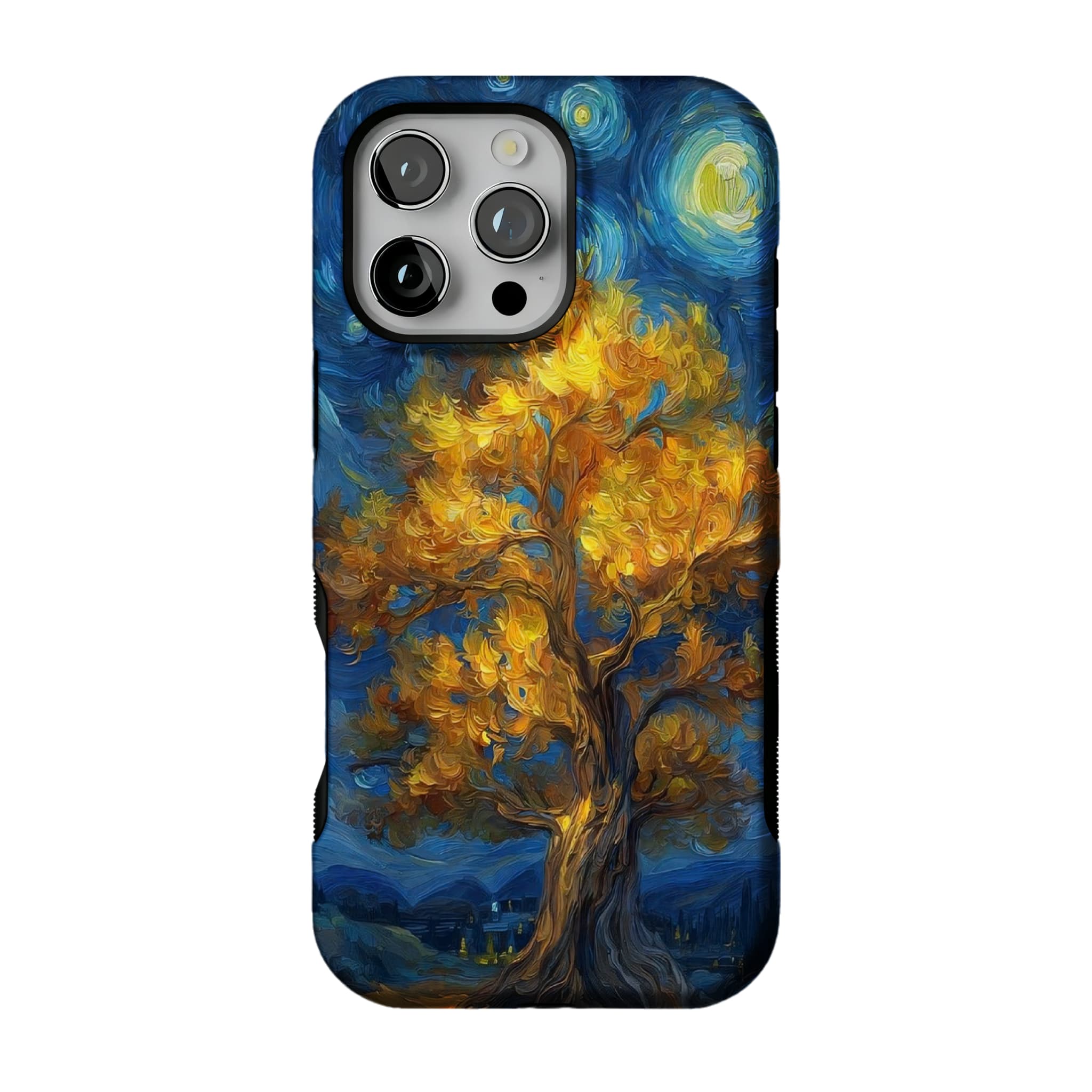 Van Gogh Swirl Starry Sky Golden Autumn Tree Oil Painting Shockproof iPhone Case