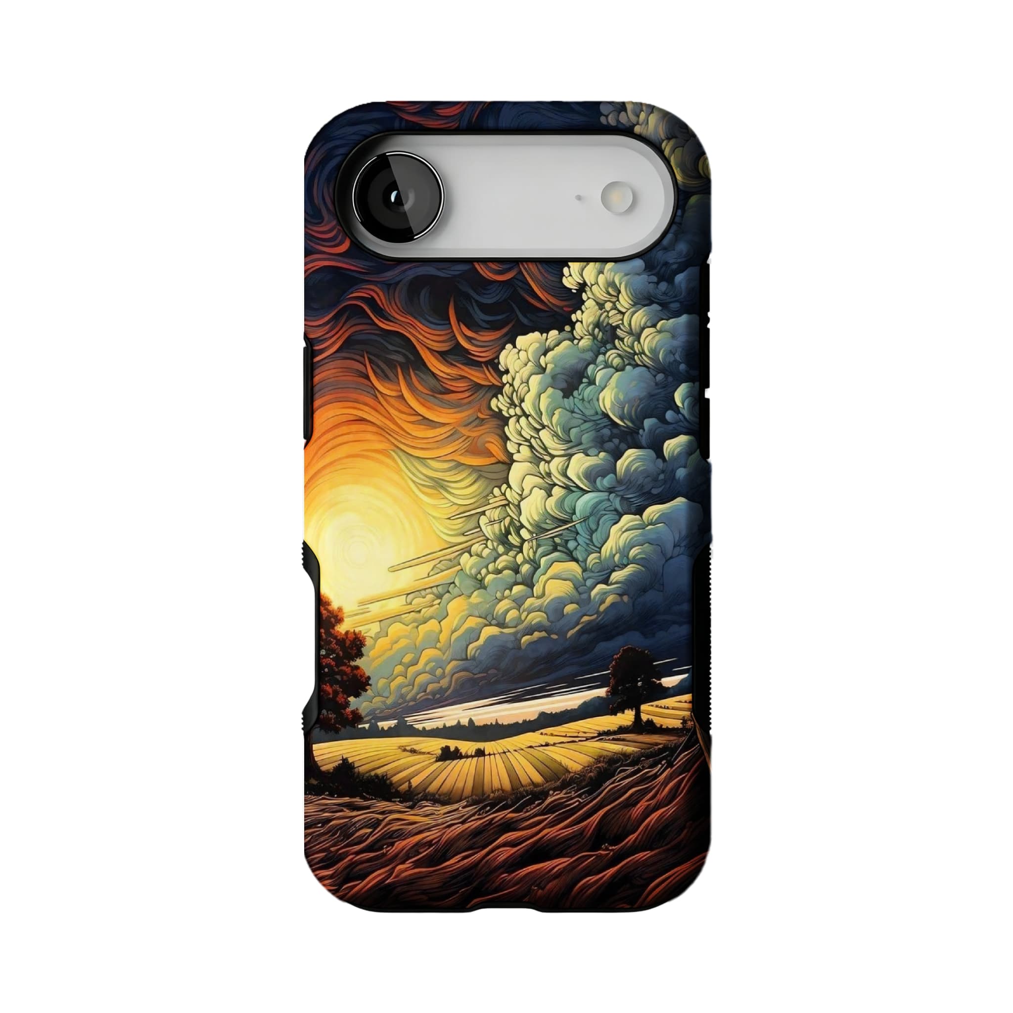 Van Gogh Style Sunset Phone Case | Artistic Oil Painting Shockproof Case for iPhone