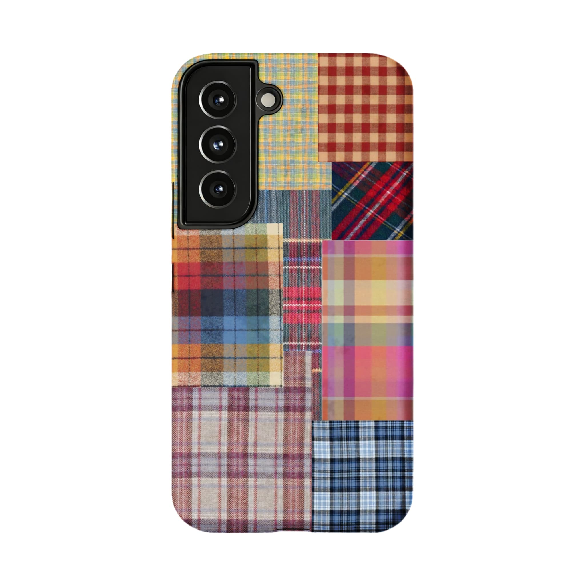 Patchwork Plaid Phone Case, Vintage Tartan Cover for iPhone