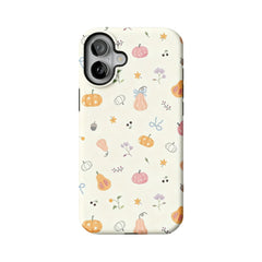 Cute Pink Orange Pumpkin Leaf Anti-Scratch Shockproof iPhone Case
